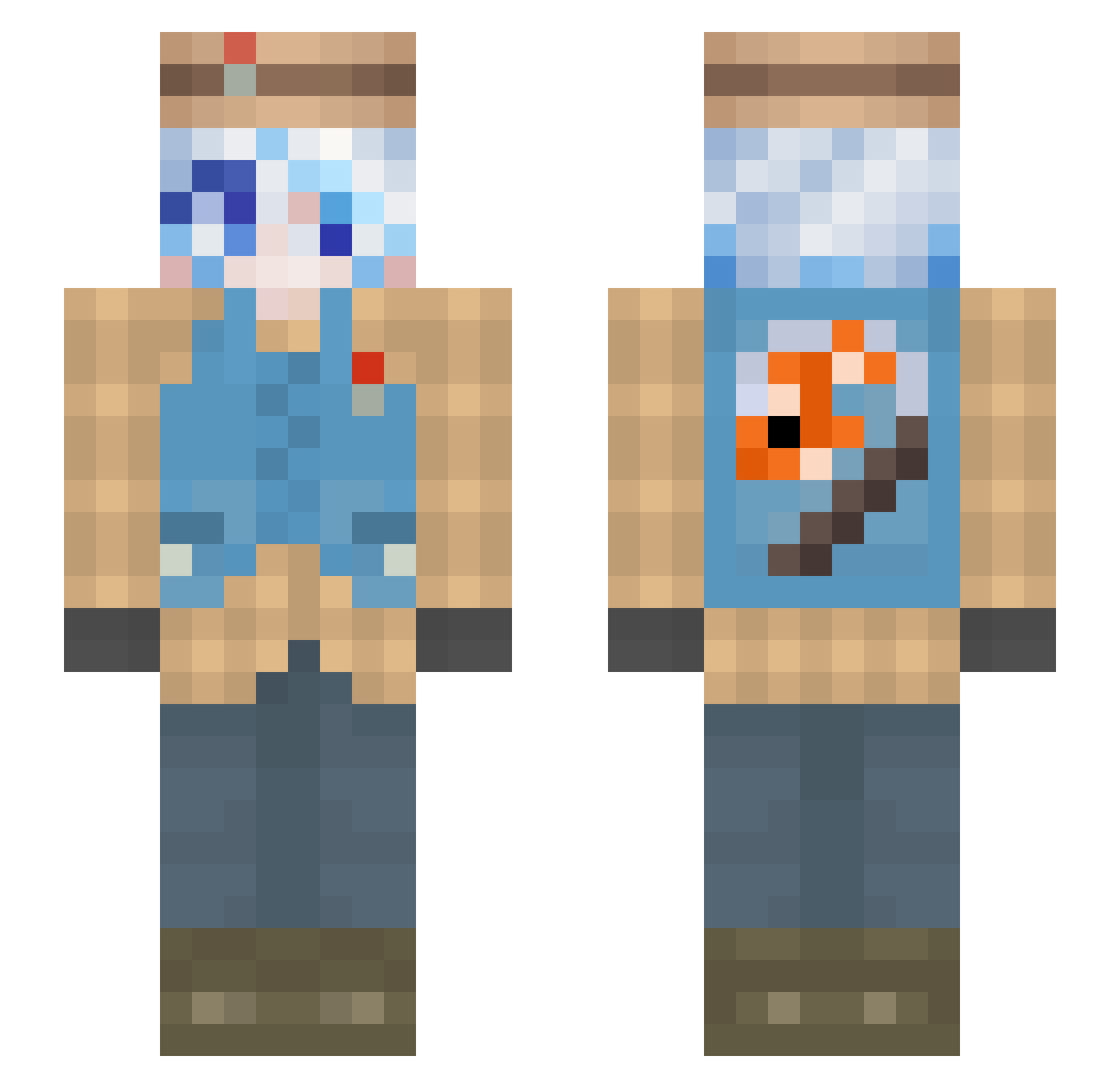 FellowsPath Minecraft skin, front and back view