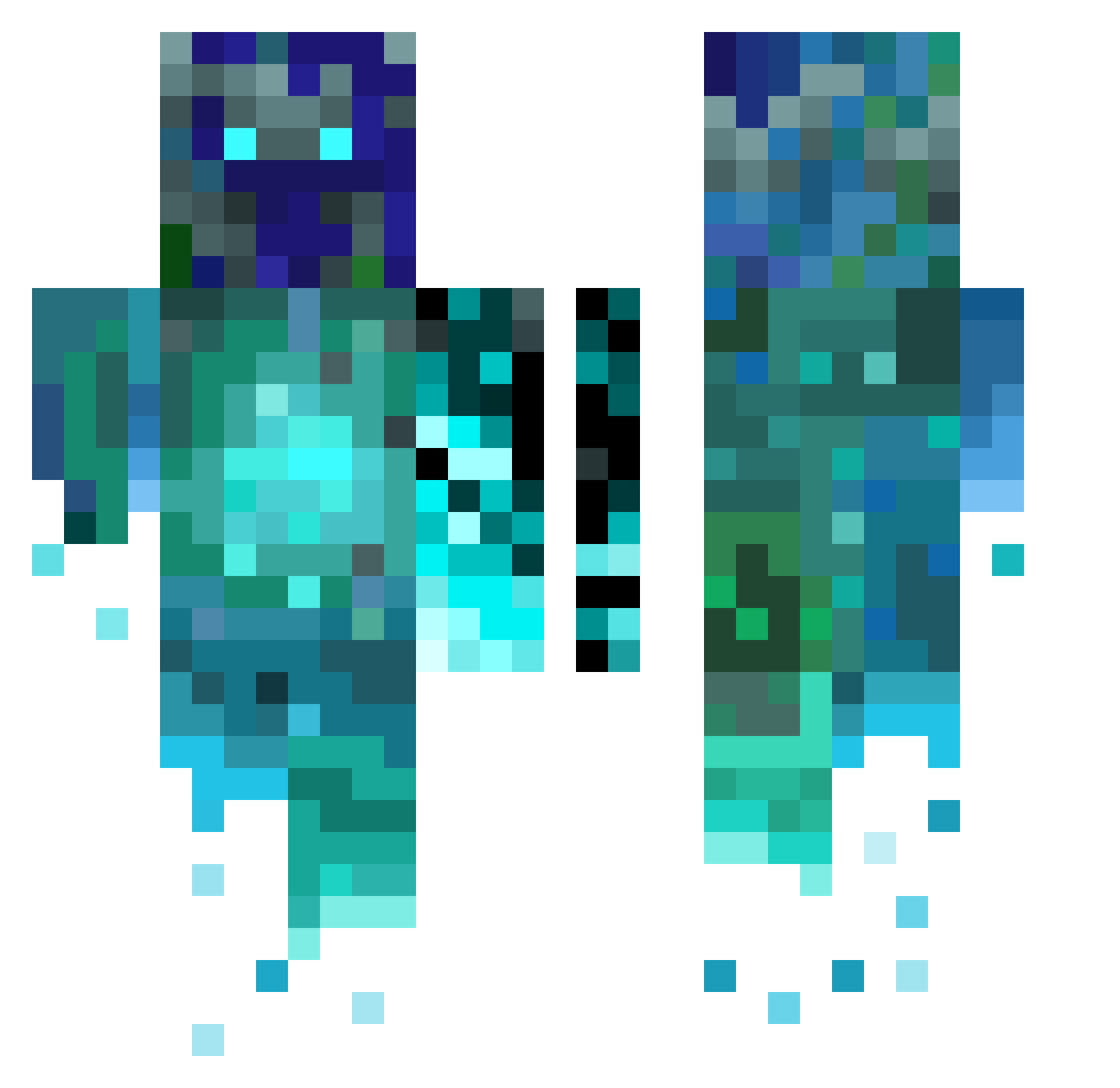 Zeneth67 Minecraft skin, front and back view
