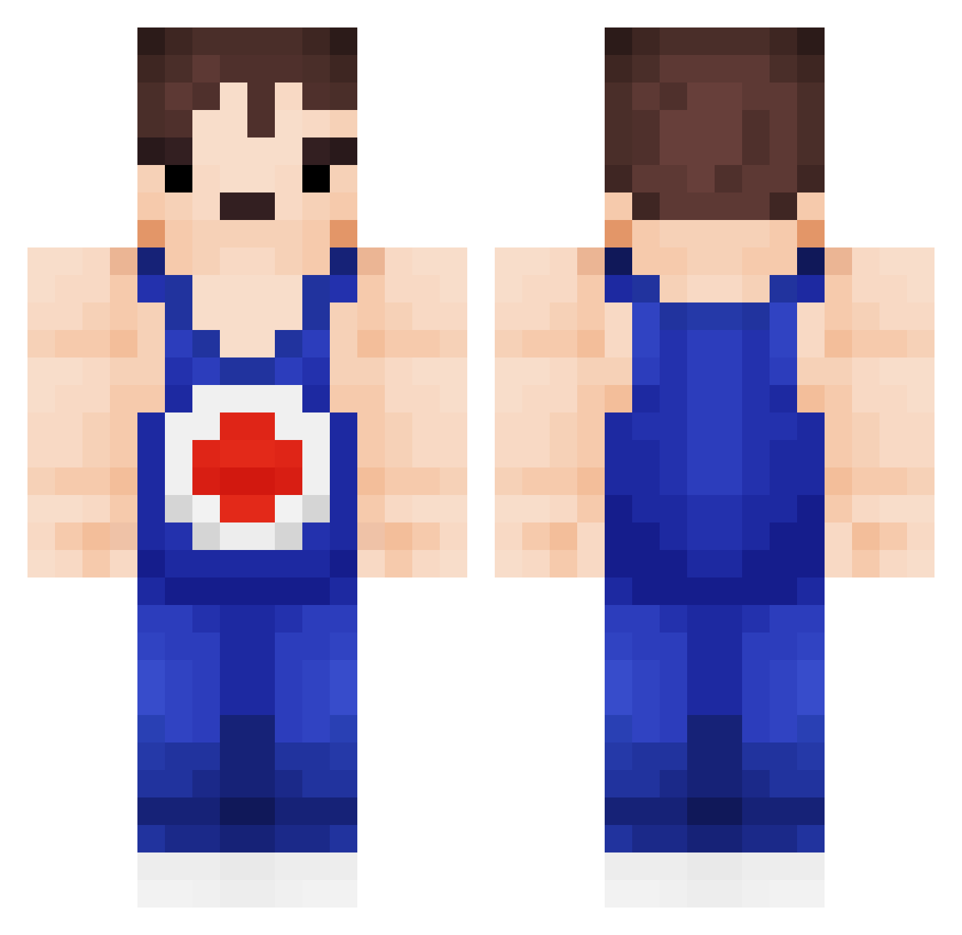 Devestator546 Minecraft skin, front and back view