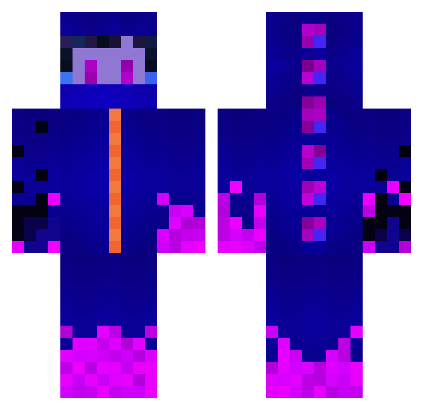 fetterSimon Minecraft skin, front and back view