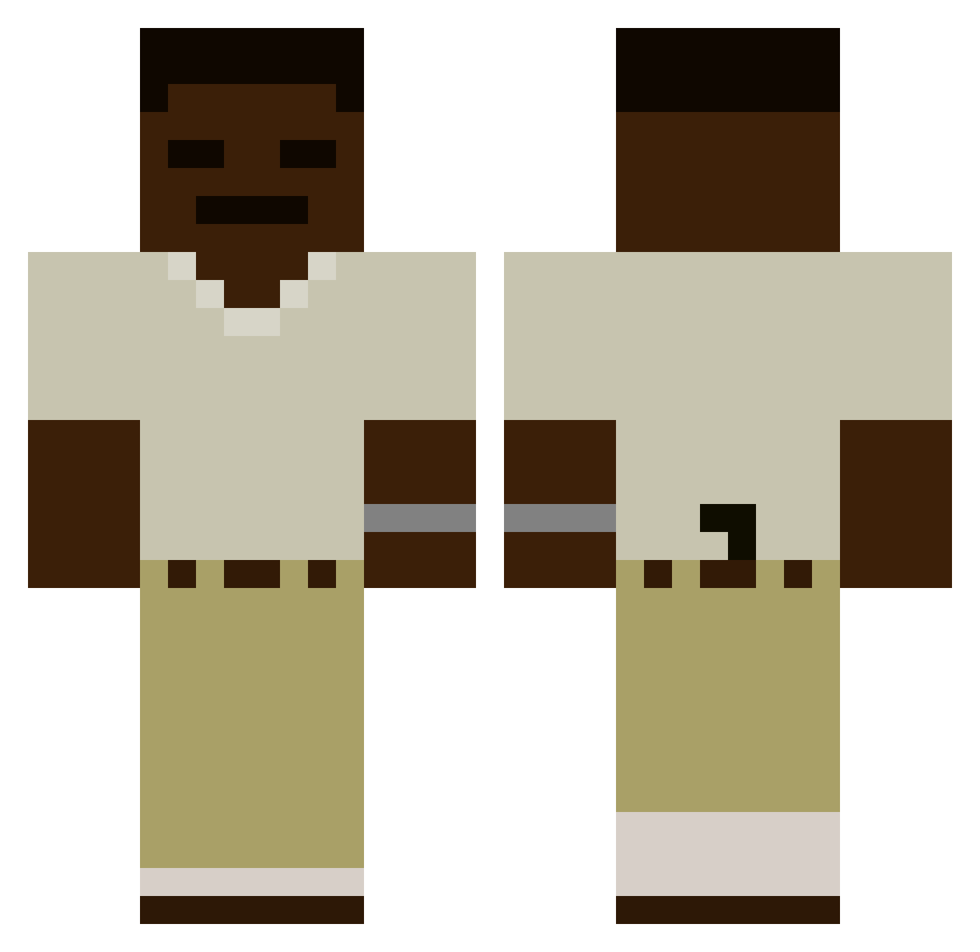 connuhr Minecraft skin, front and back view
