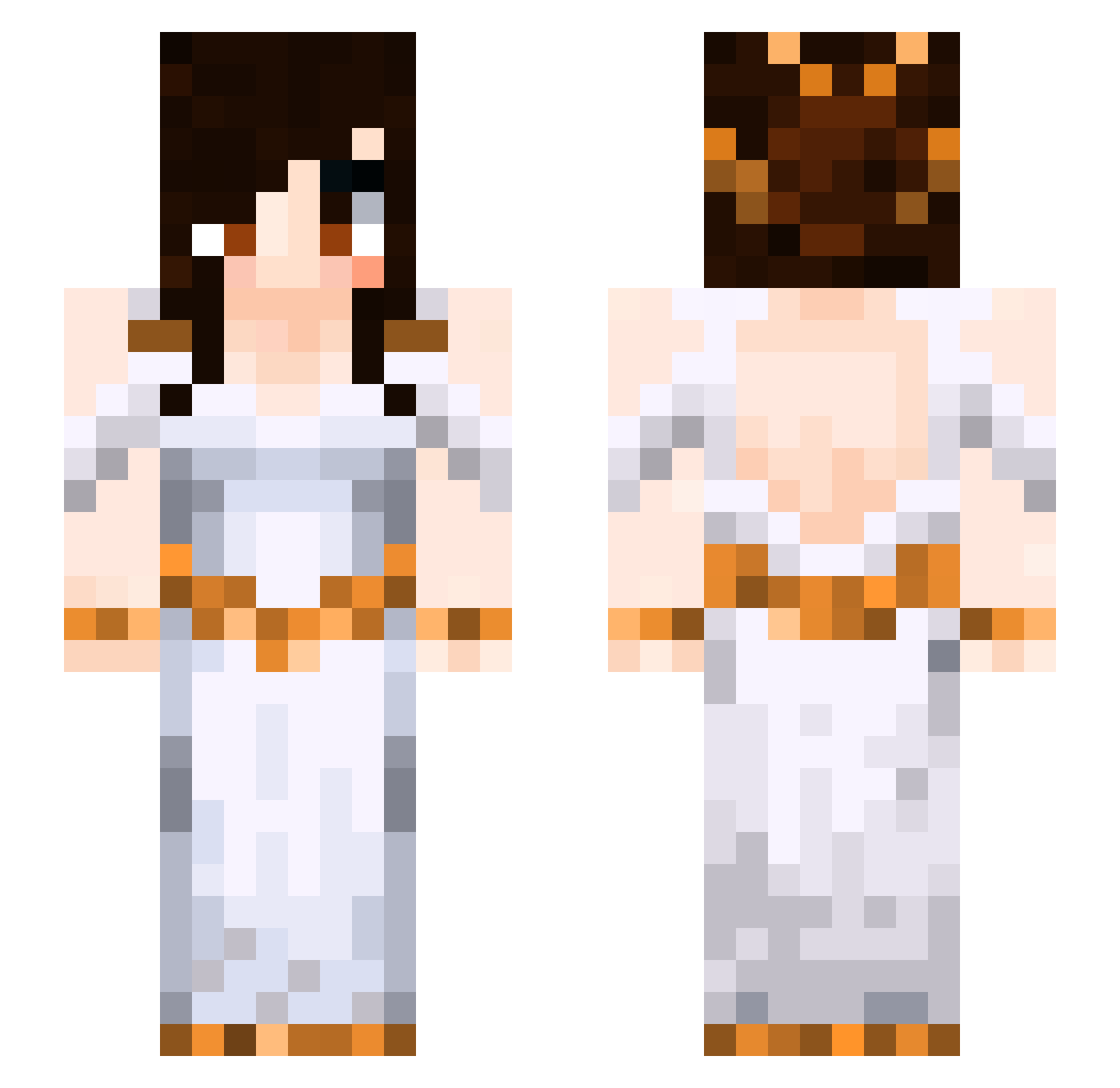 Janny155 Minecraft skin, front and back view