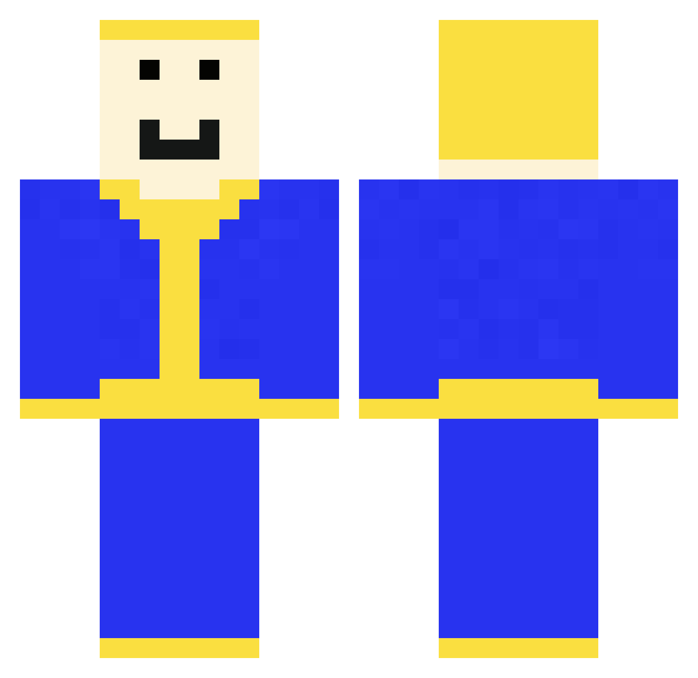 flimp Minecraft skin, front and back view