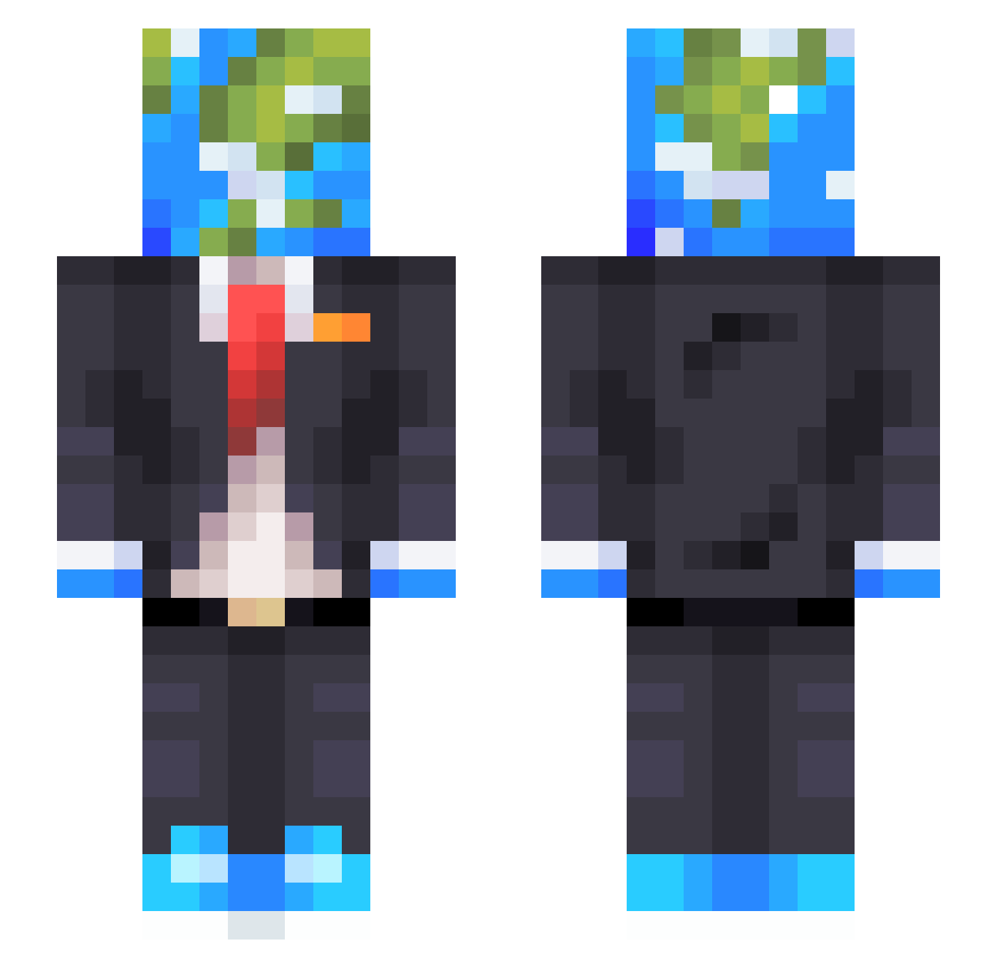 IFR_Doge Minecraft skin, front and back view