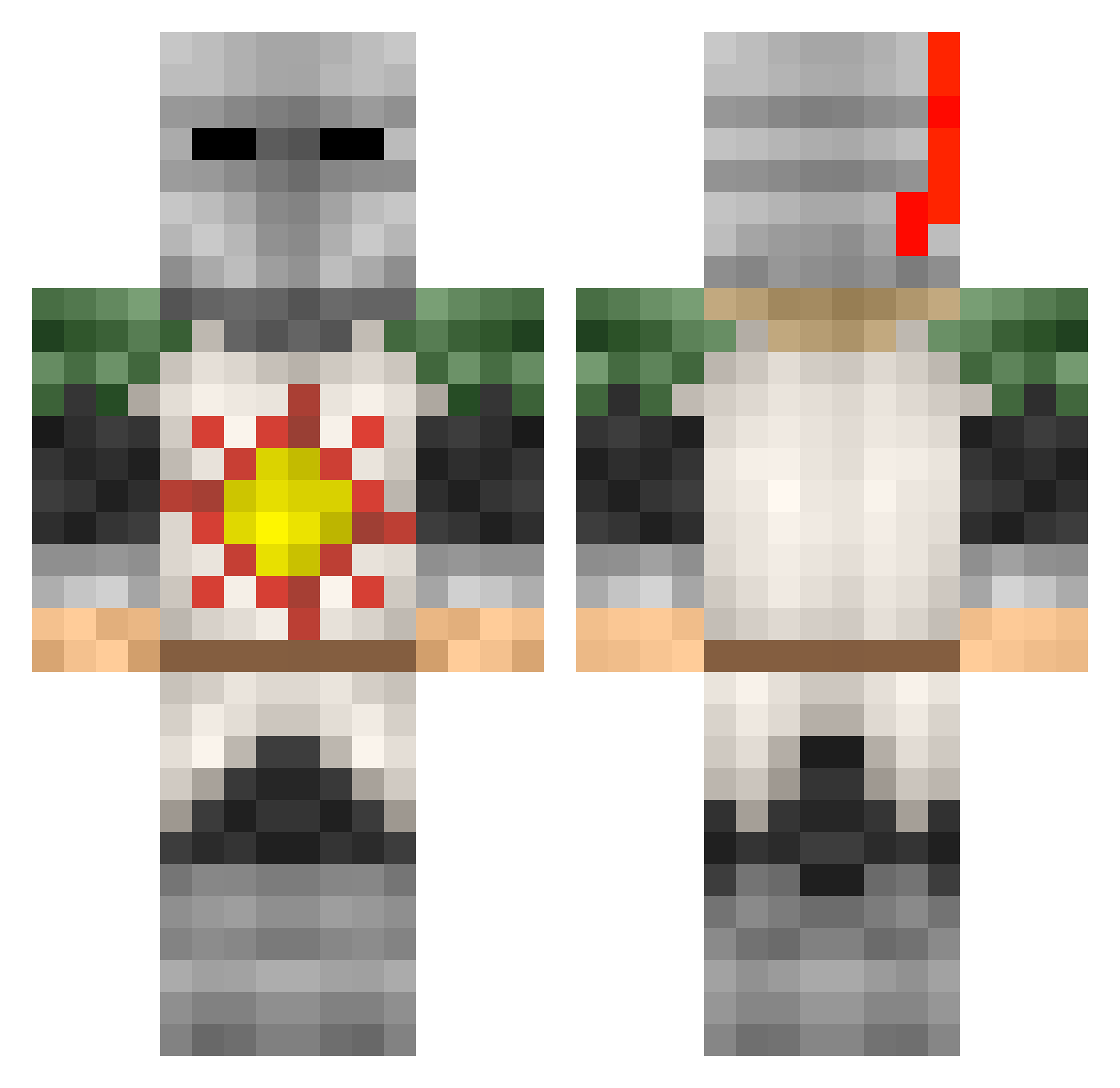 Sudice Minecraft skin, front and back view