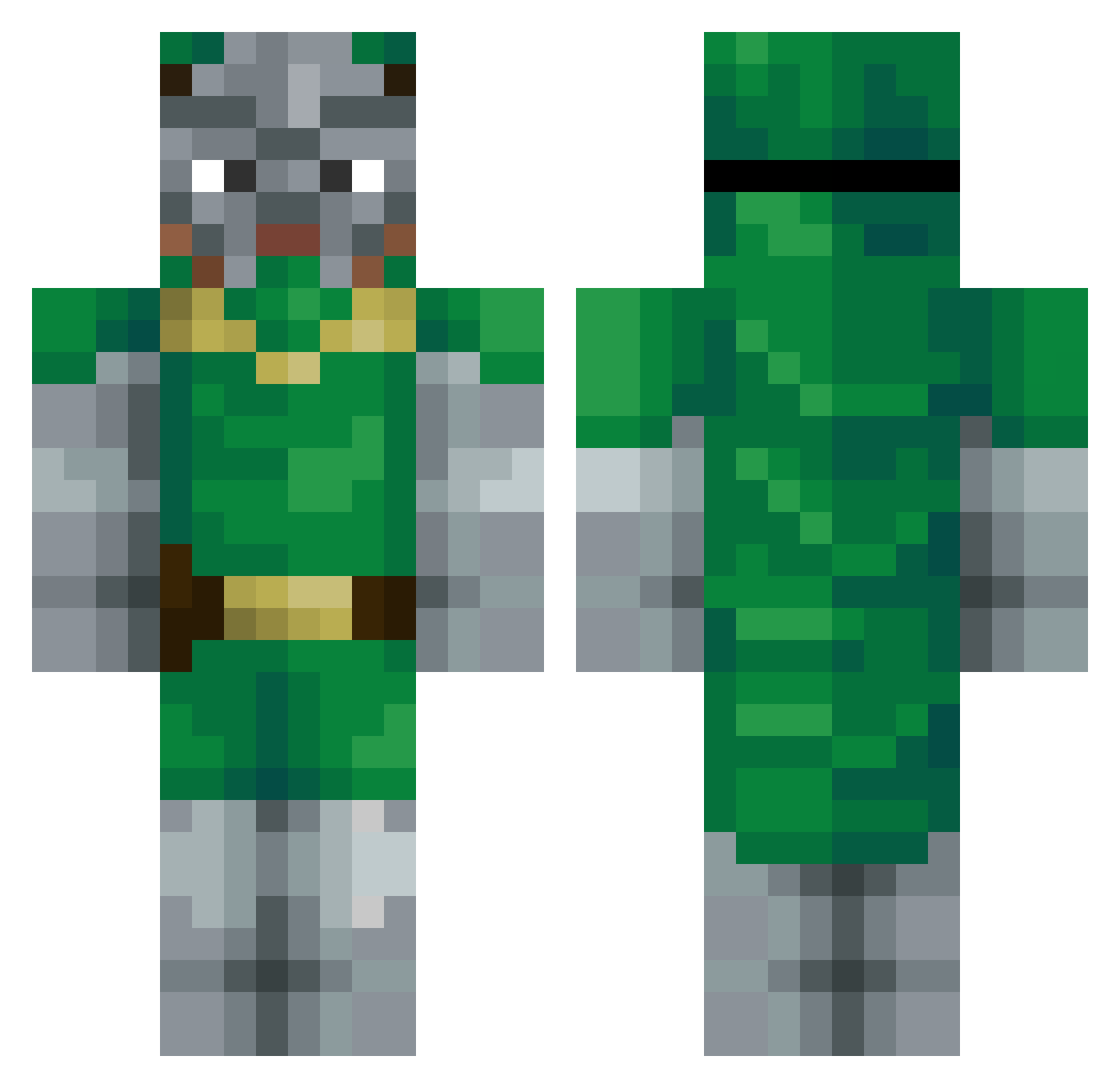 kaishzto Minecraft skin, front and back view