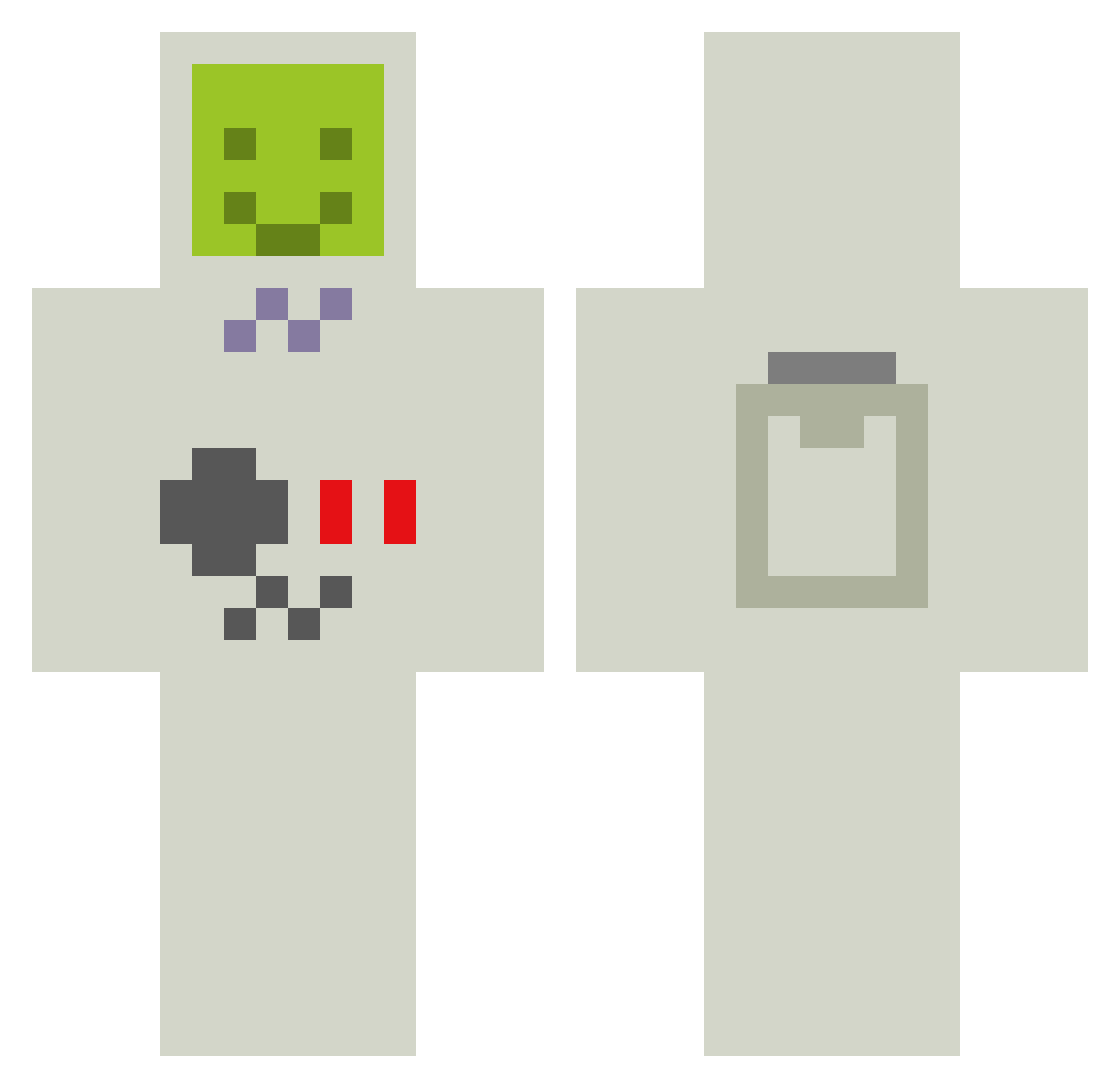 Jiannis Minecraft skin, front and back view