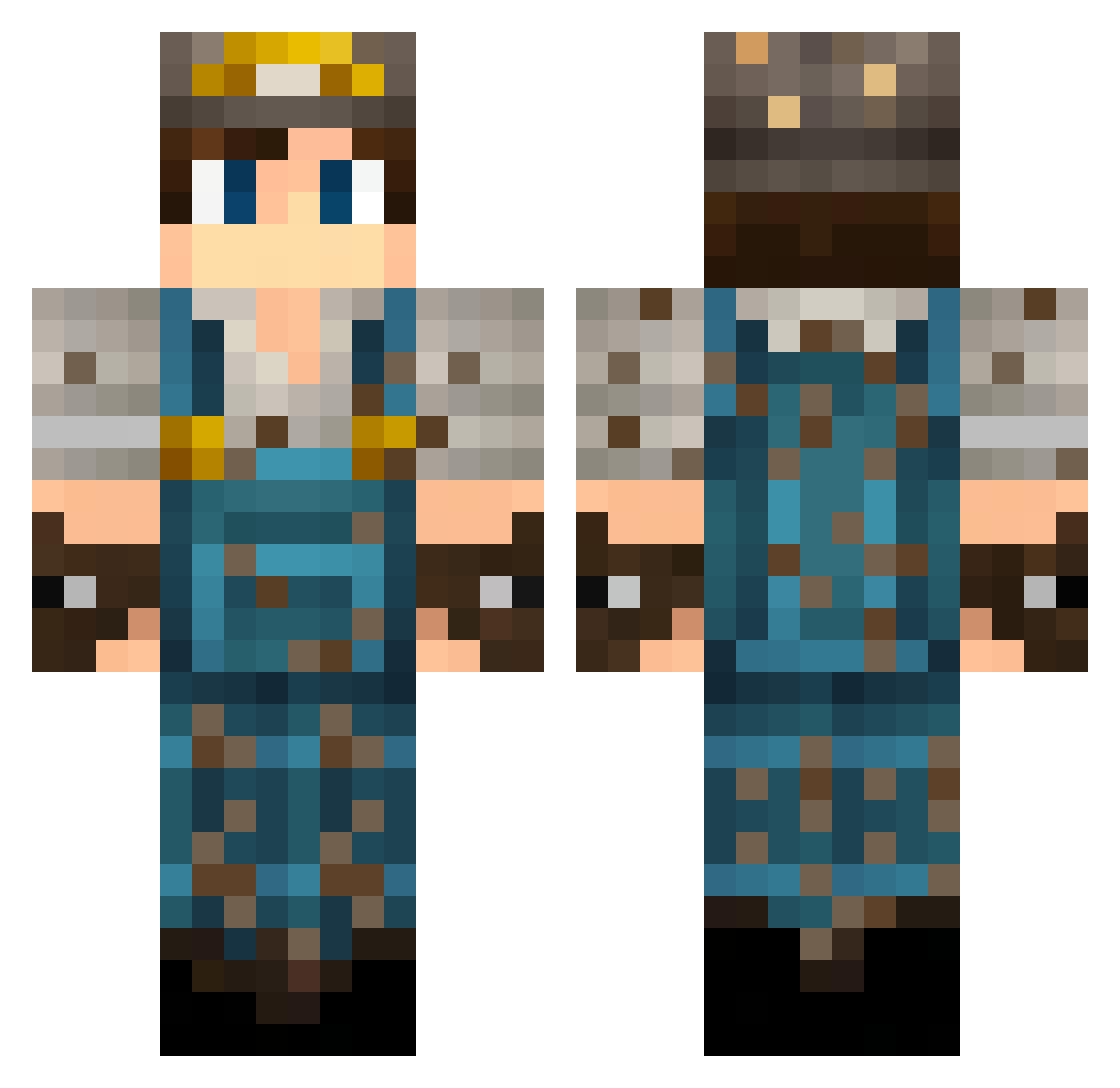 Blackirico Minecraft skin, front and back view