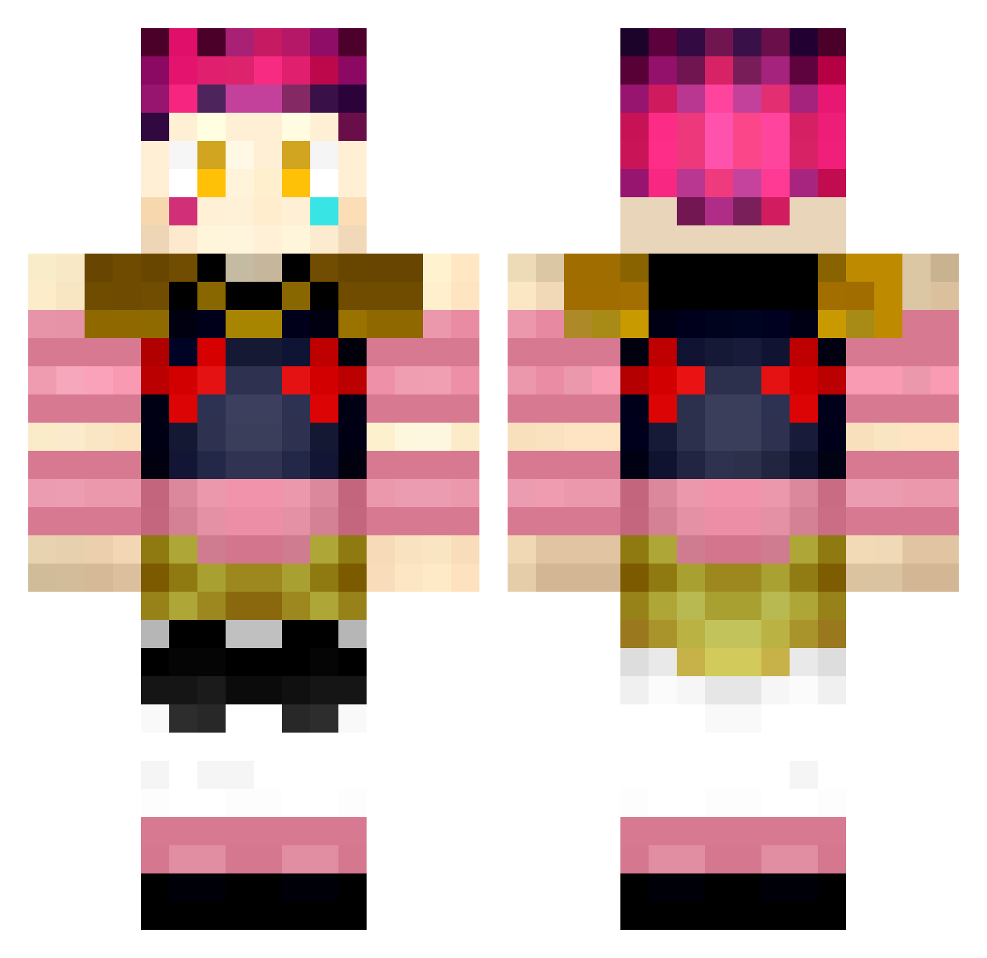 Casterrrr Minecraft skin, front and back view