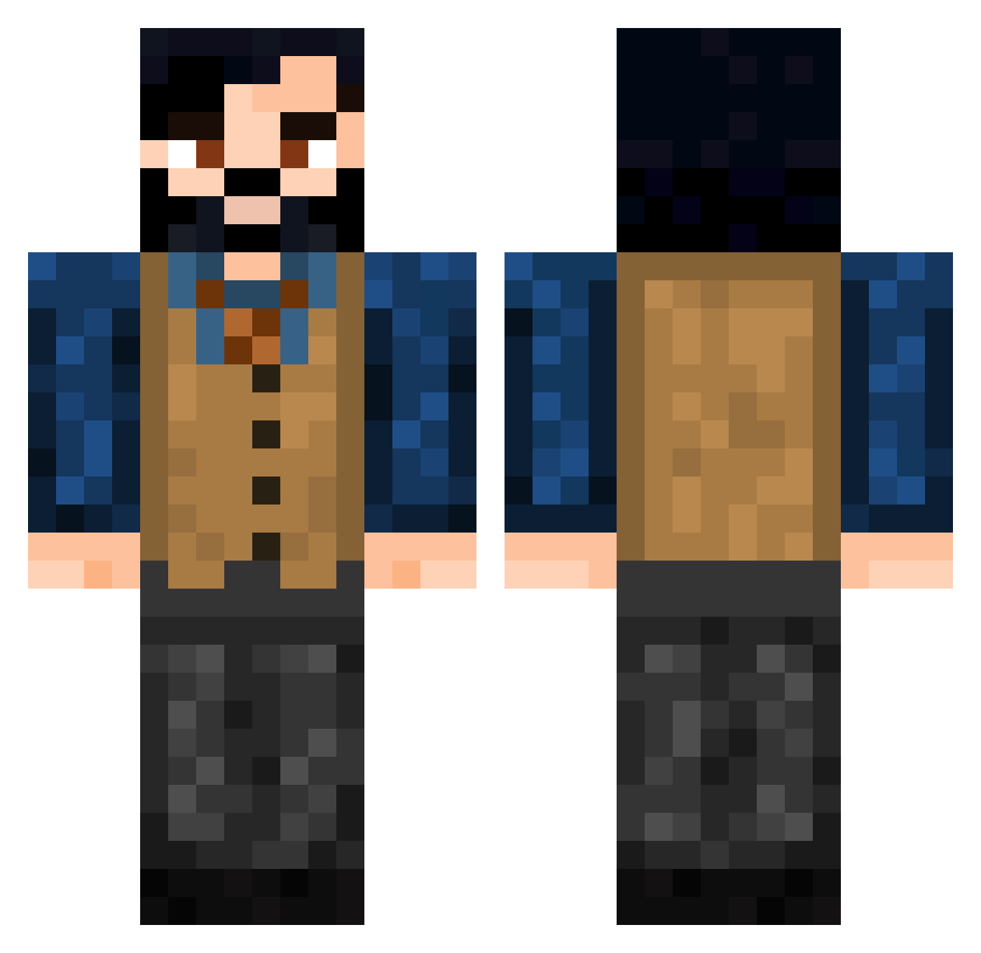 Spxniiii Minecraft skin, front and back view