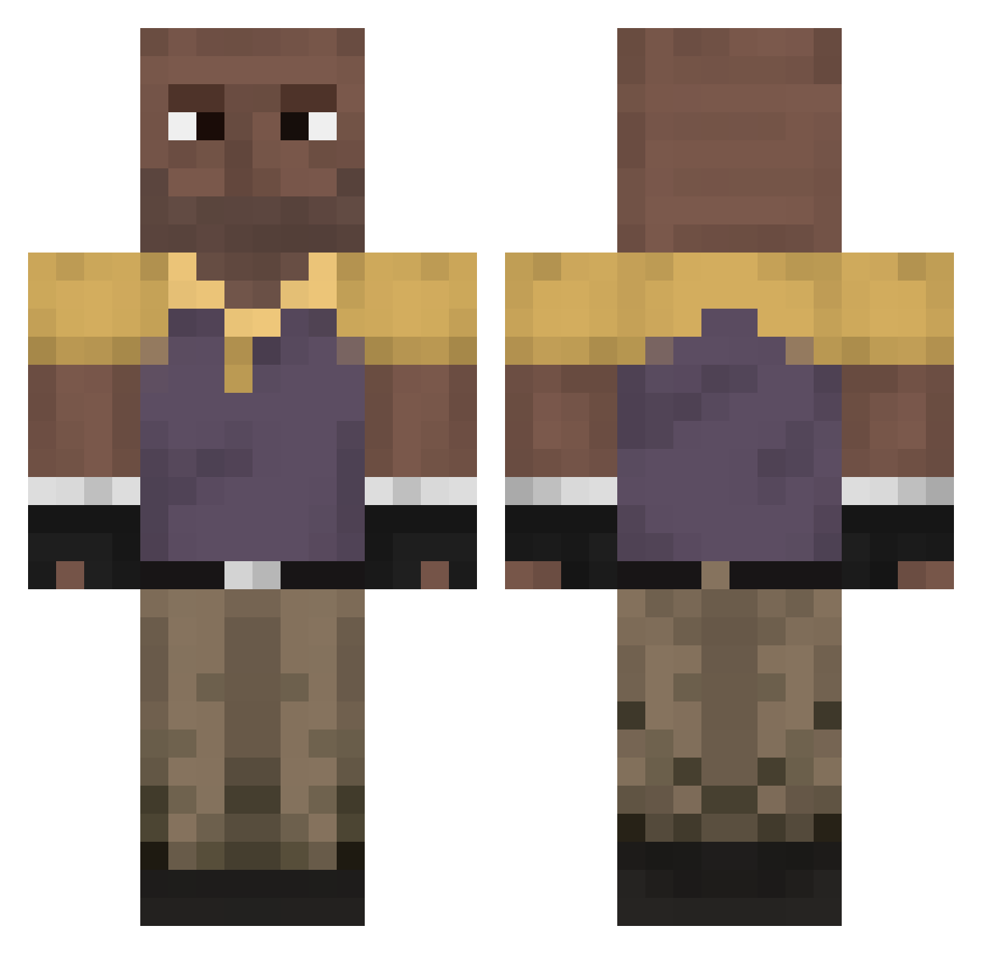 NONPCS Minecraft skin, front and back view