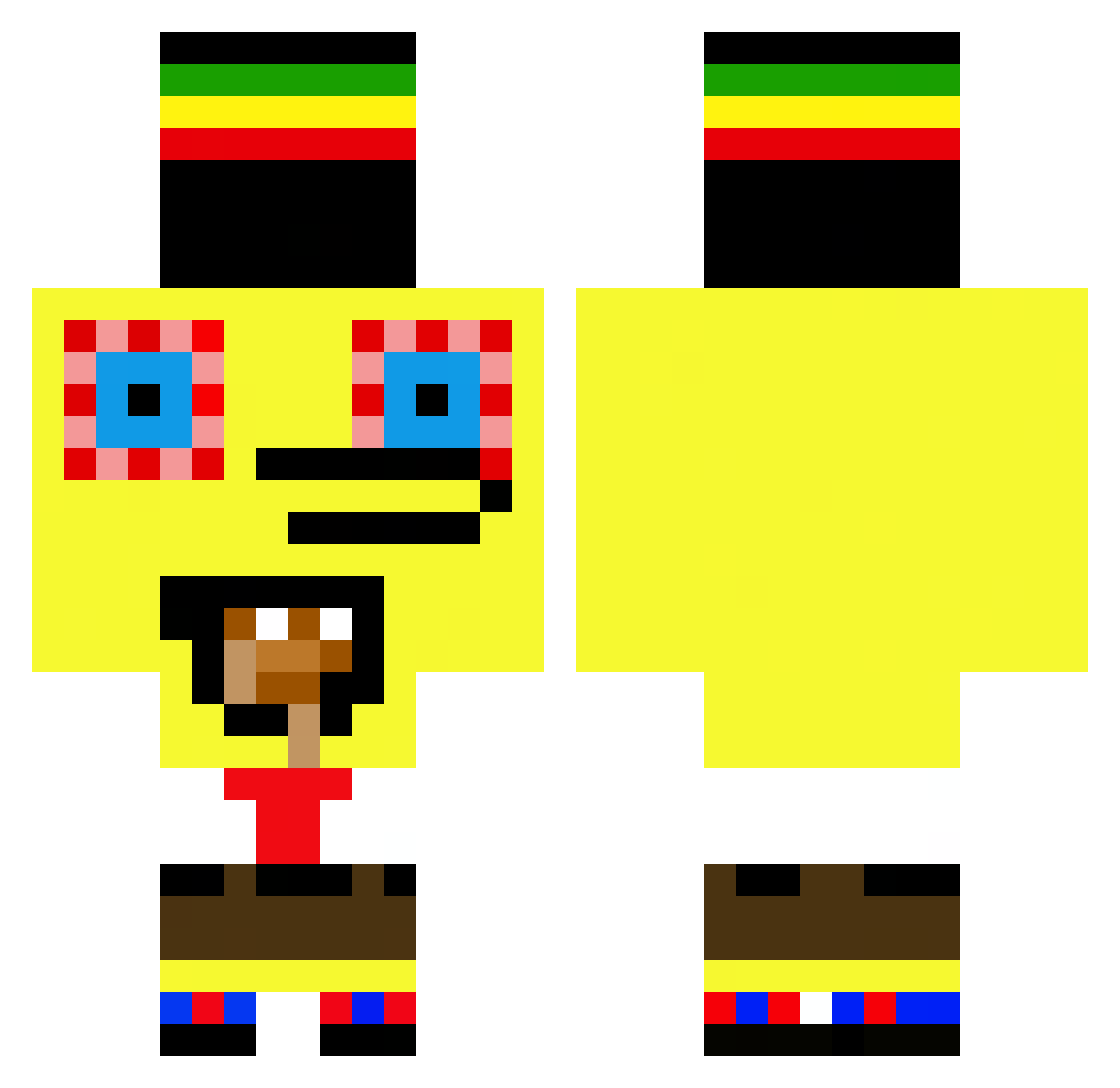 Tykko Minecraft skin, front and back view