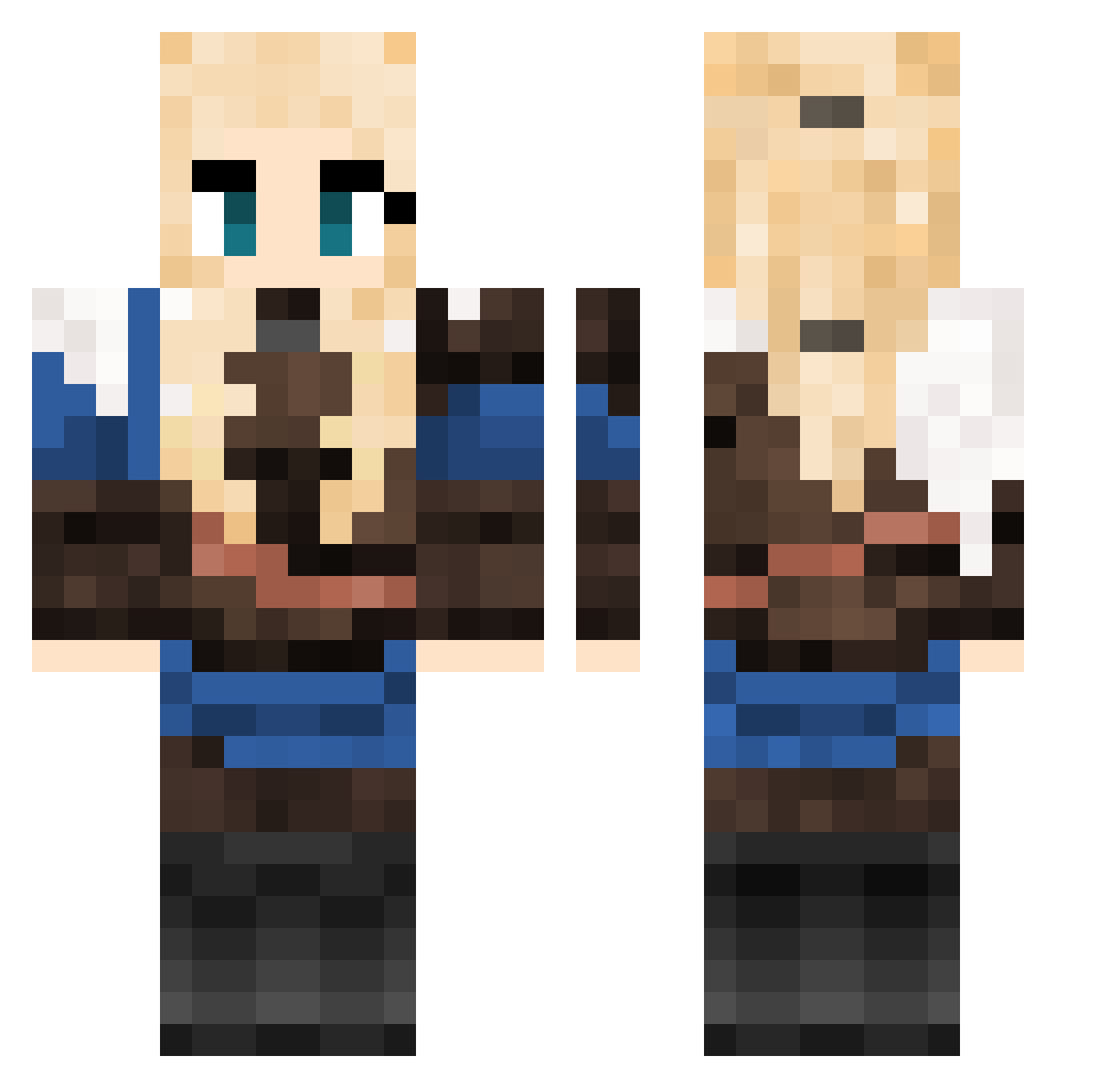 Sara013Ackerman Minecraft skin, front and back view