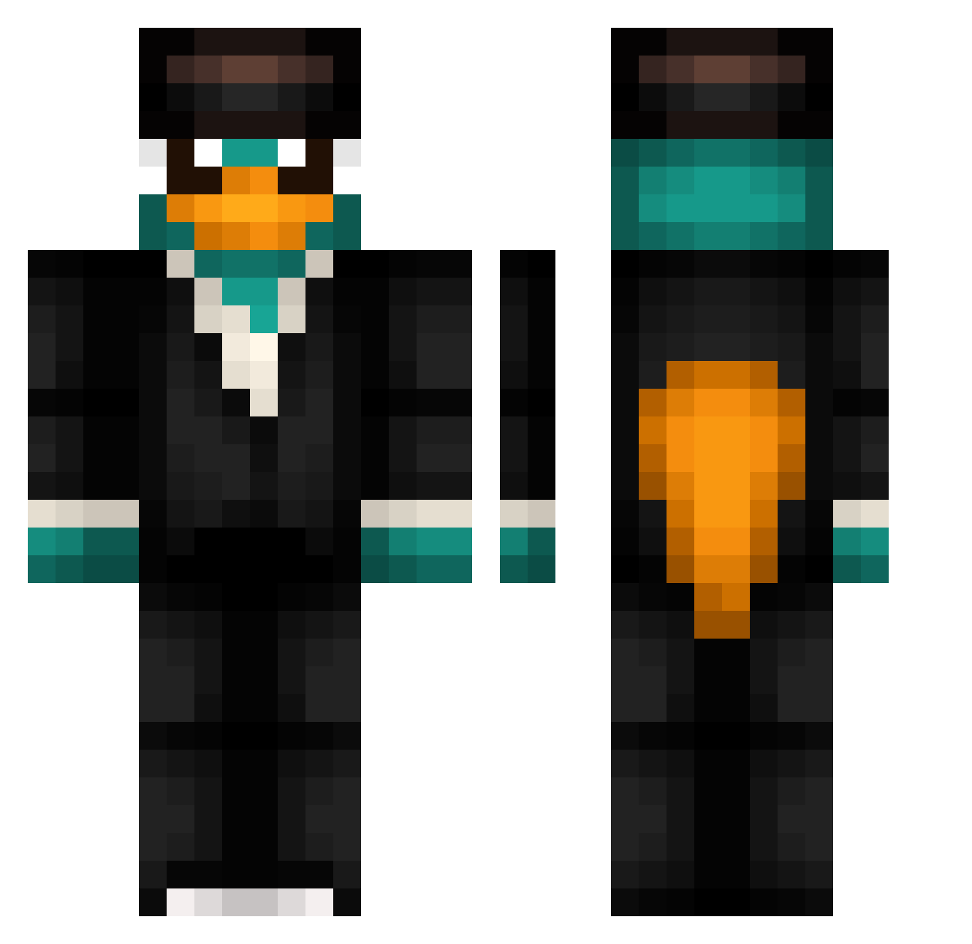 juliao0800 Minecraft skin, front and back view