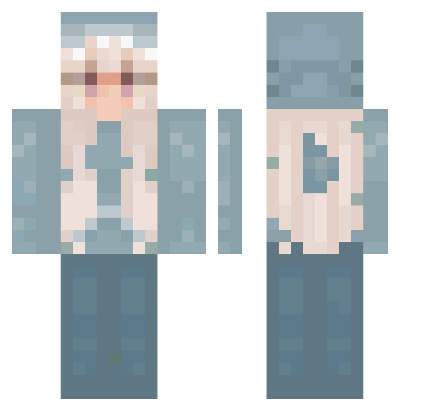BlackMRCLEAN6569 Minecraft skin, front and back view