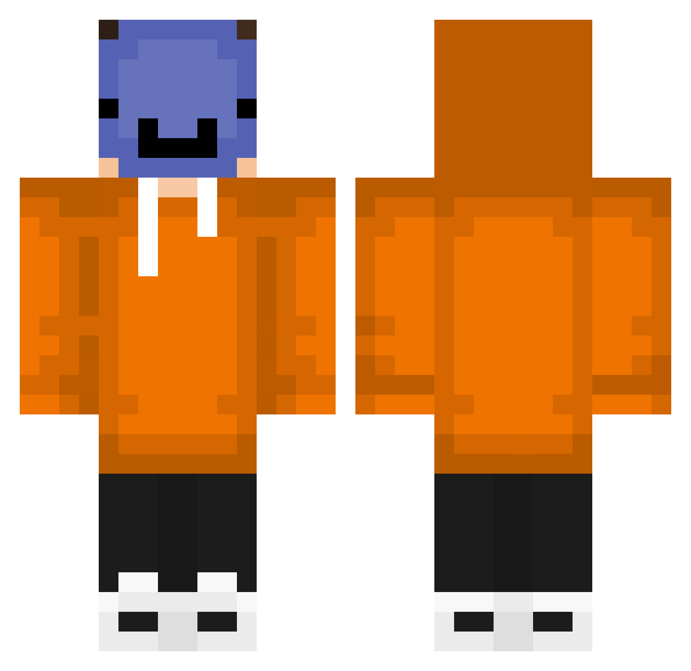 Blsr0 Minecraft skin, front and back view