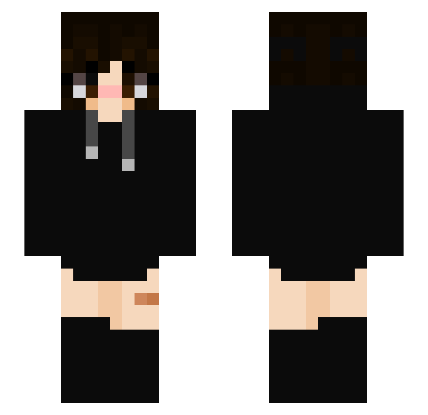 KingZombie7909 Minecraft skin, front and back view