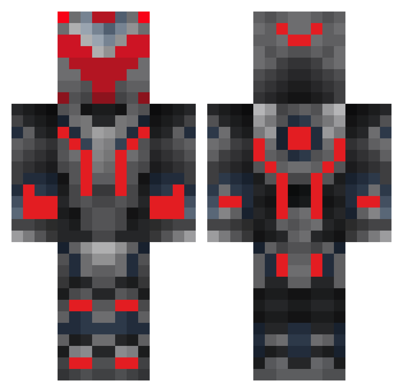 Styraco Minecraft skin, front and back view