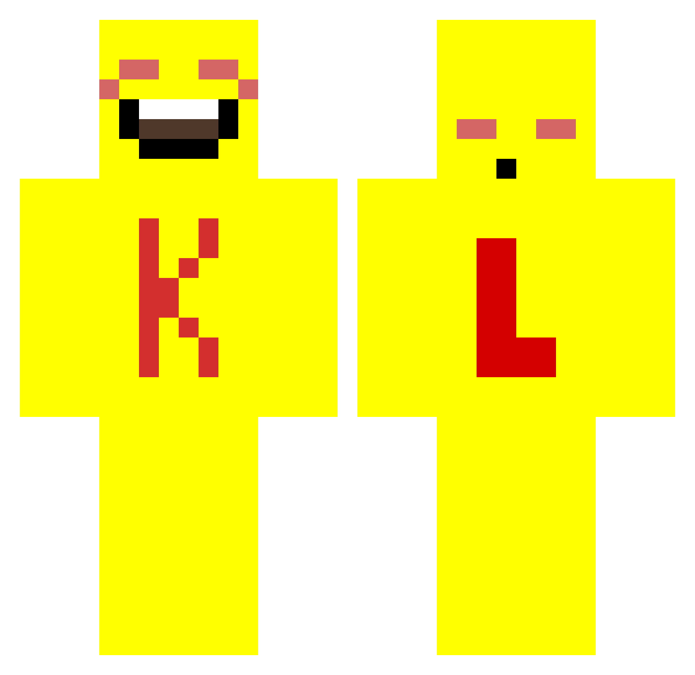 8us Minecraft skin, front and back view