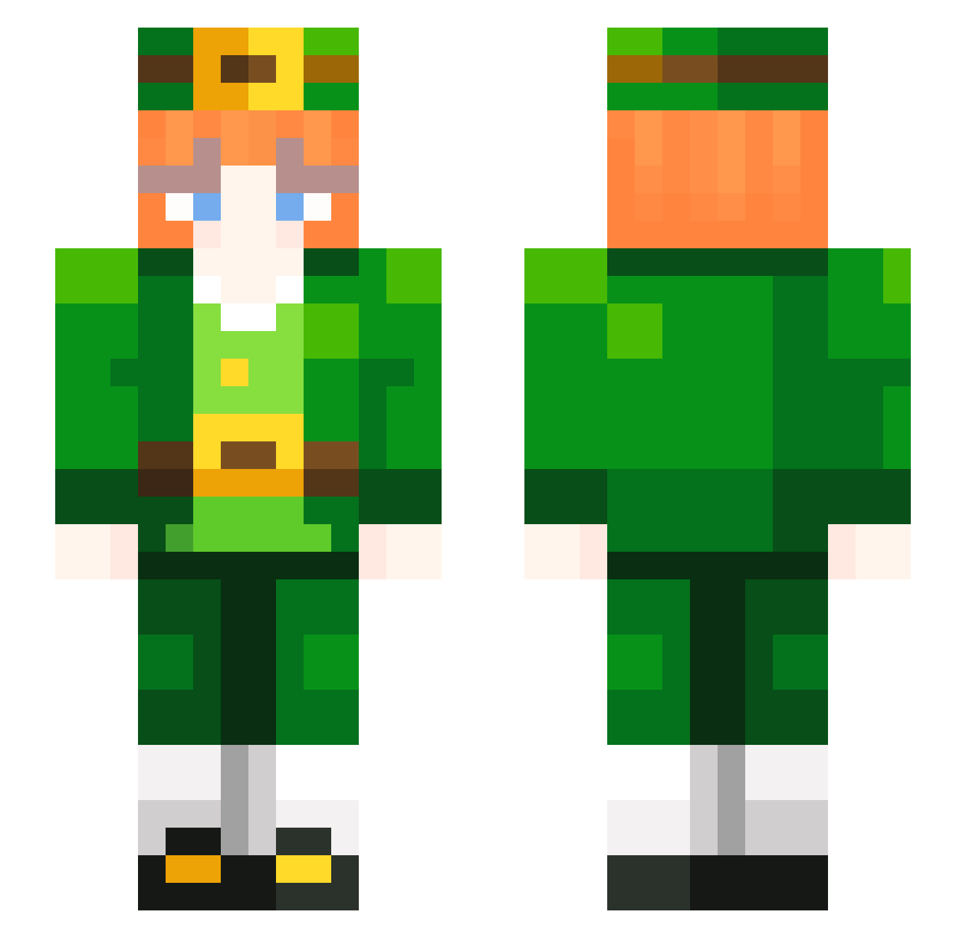 MaChinzie Minecraft skin, front and back view