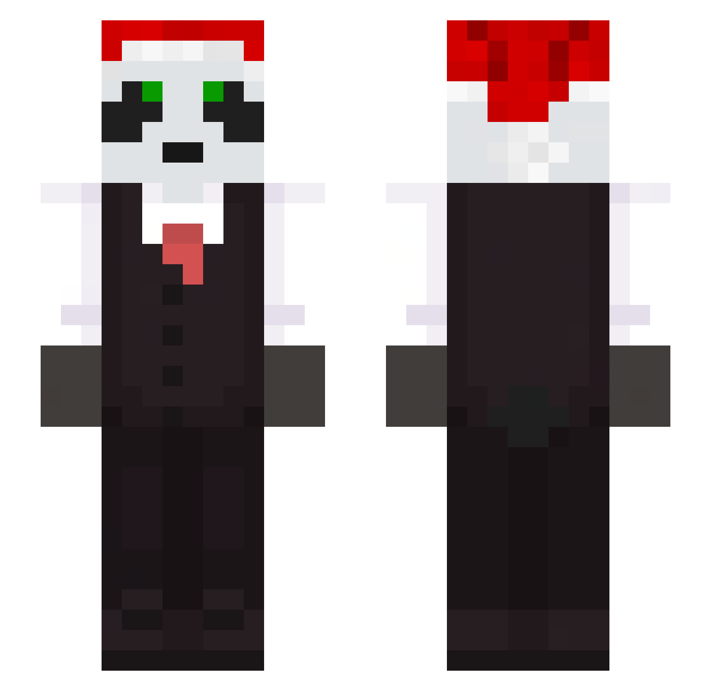 xdclkzy Minecraft skin, front and back view