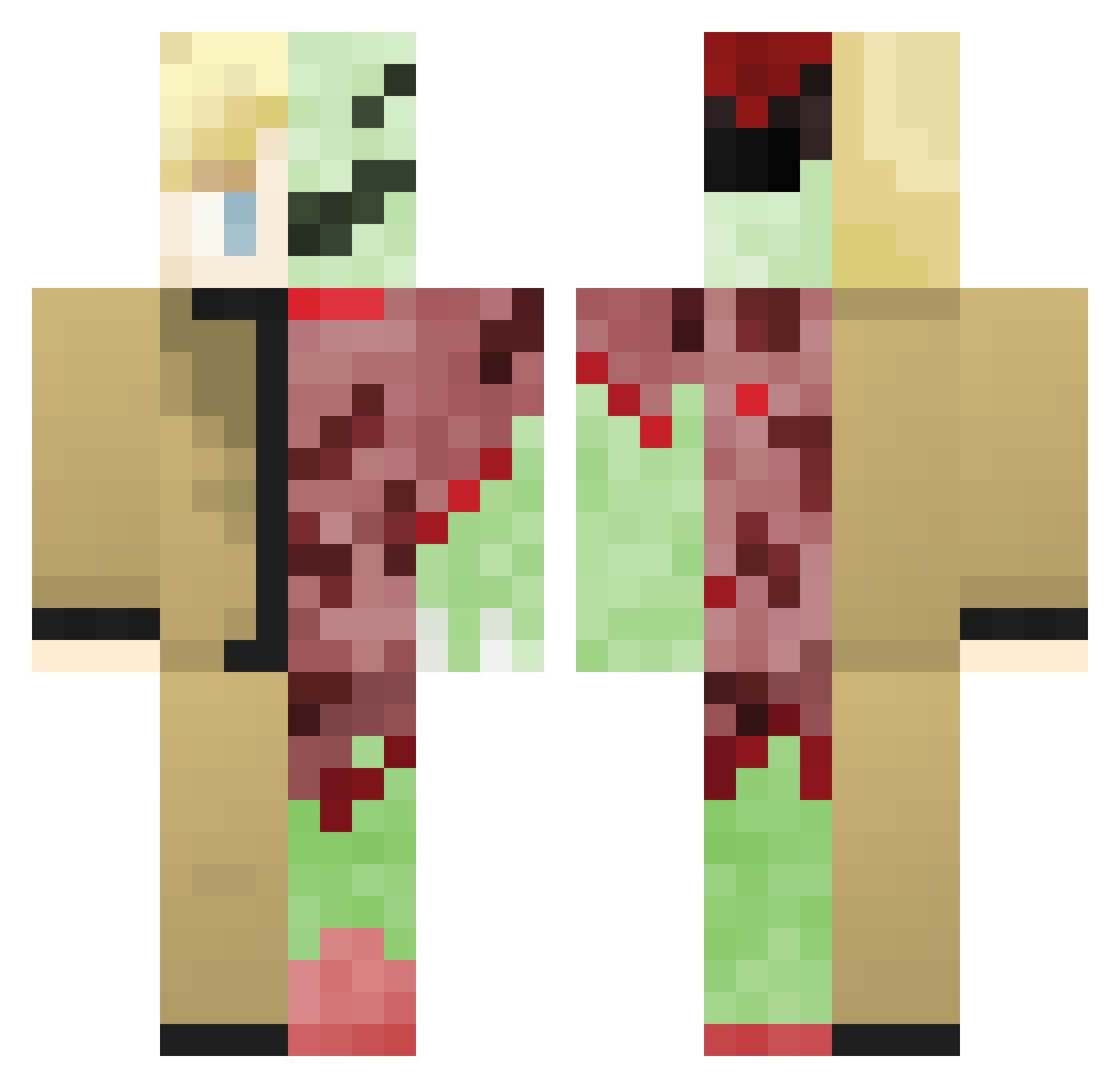 ScHnEiZeLel Minecraft skin, front and back view