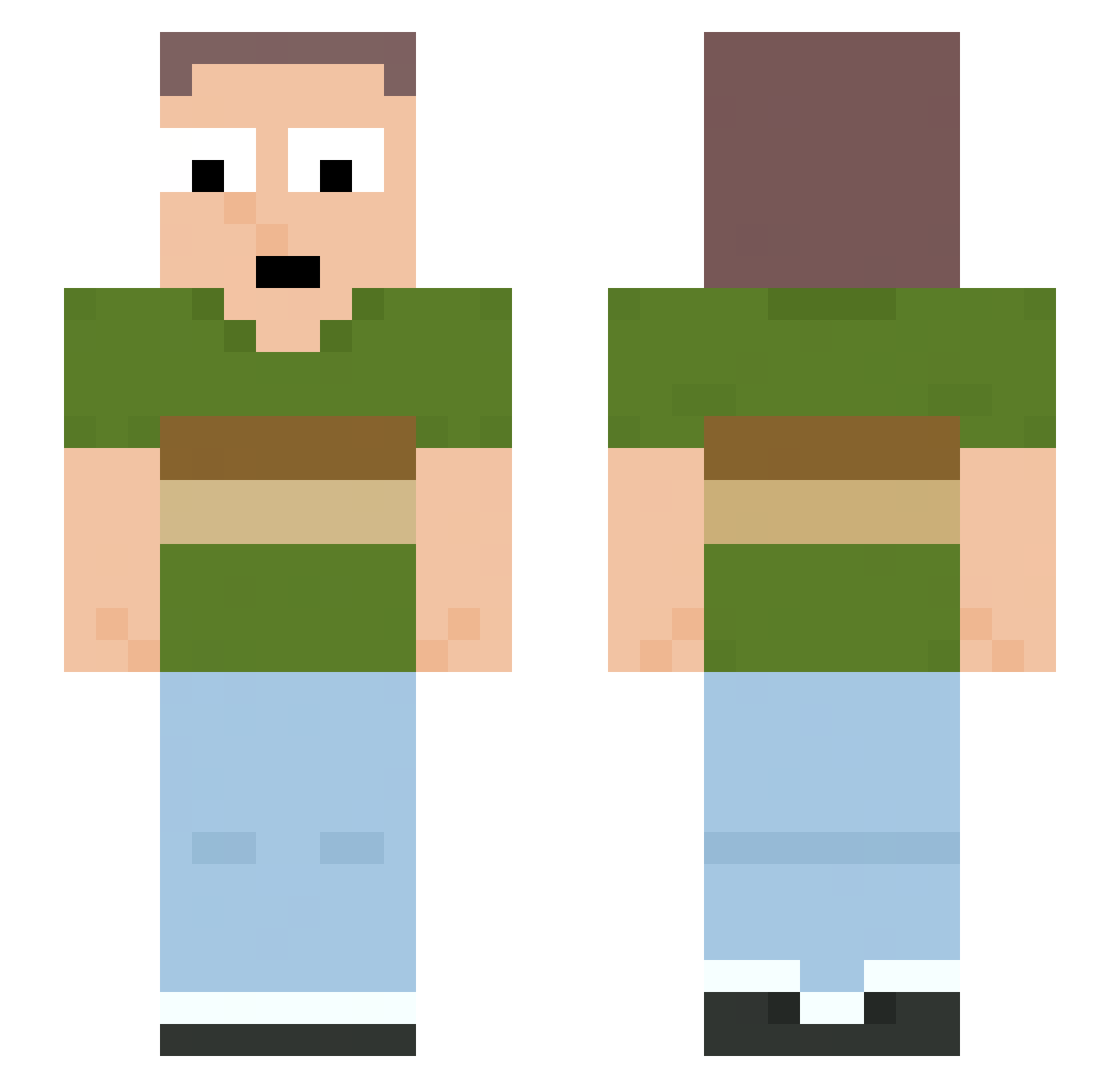 Coolyaya Minecraft skin, front and back view