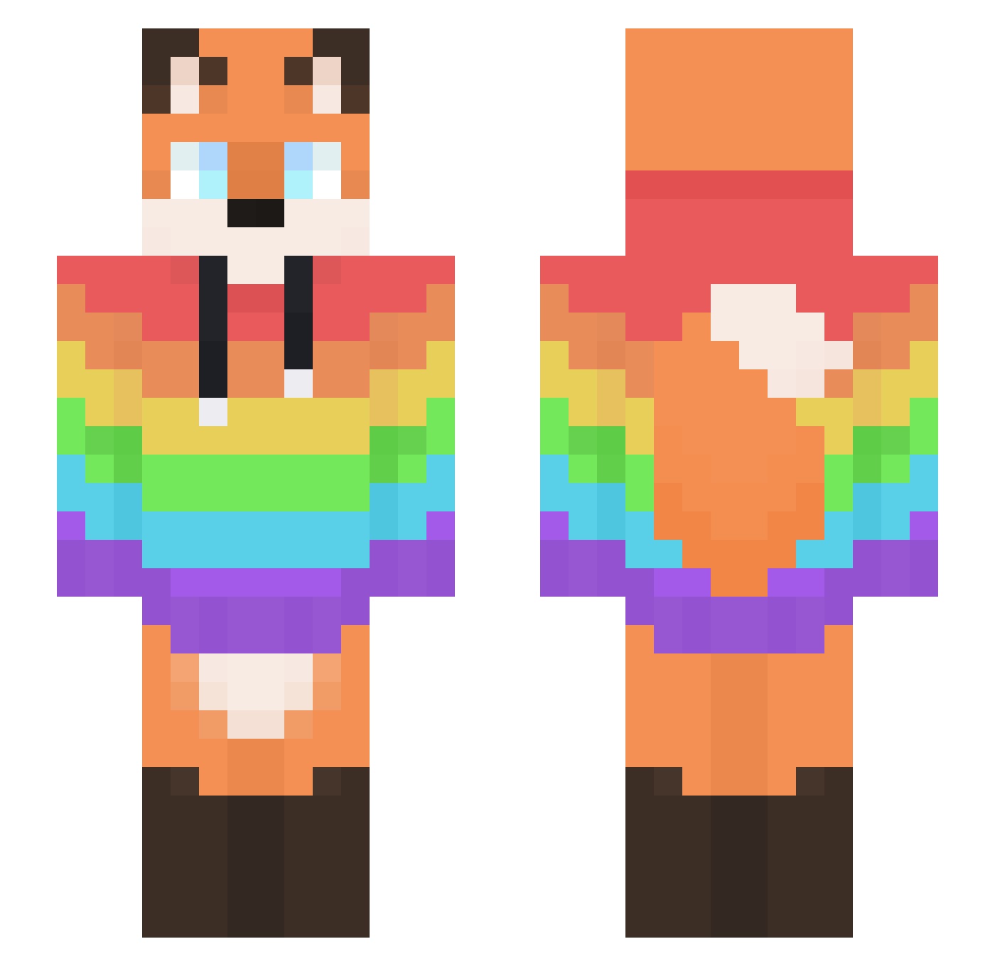ItsMcPeppy Minecraft skin, front and back view