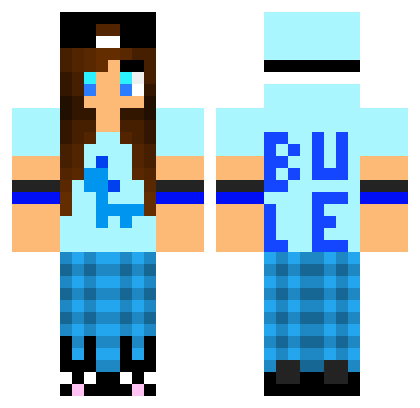 Shrine Minecraft skin, front and back view