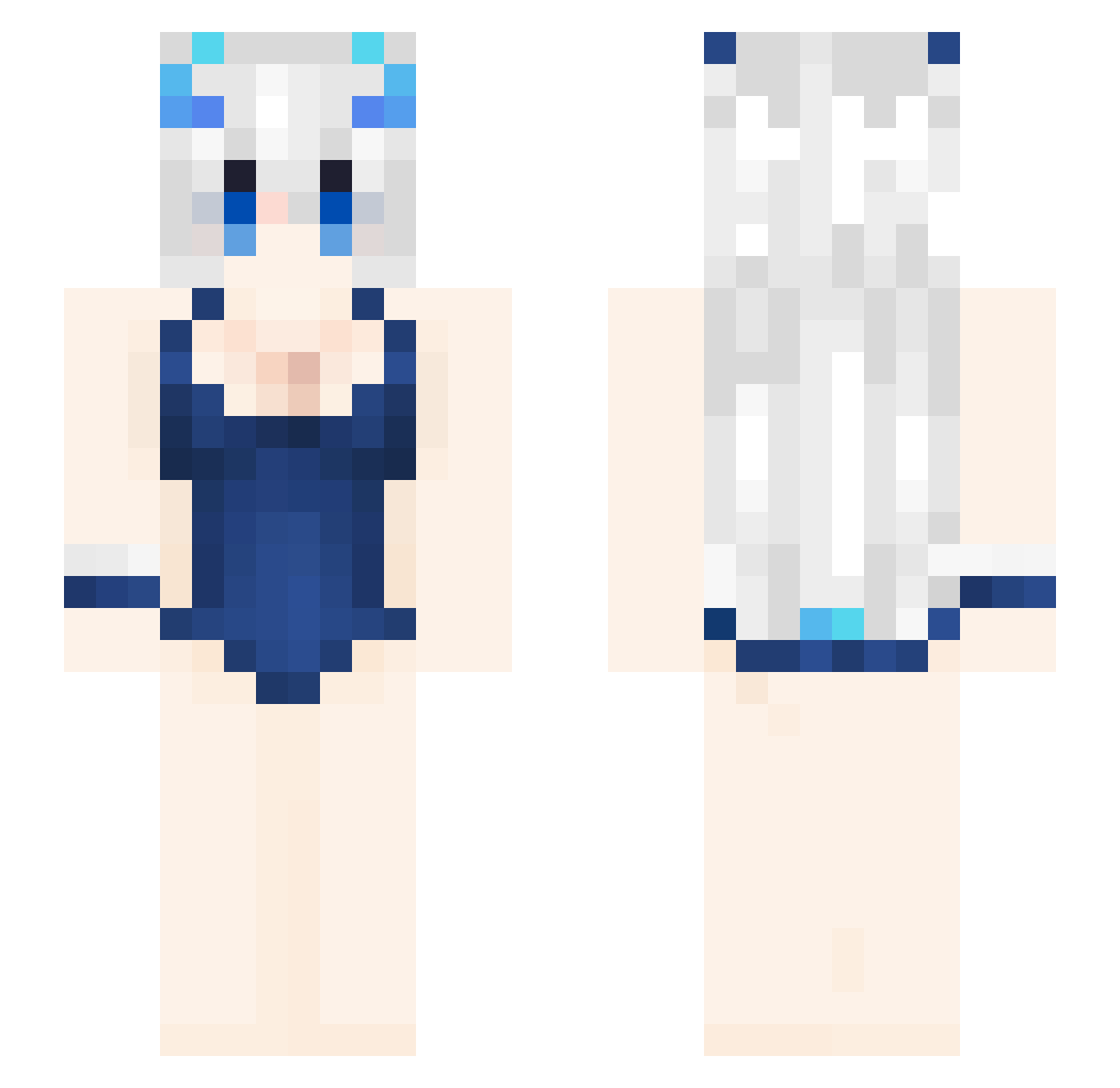 zh924 Minecraft skin, front and back view