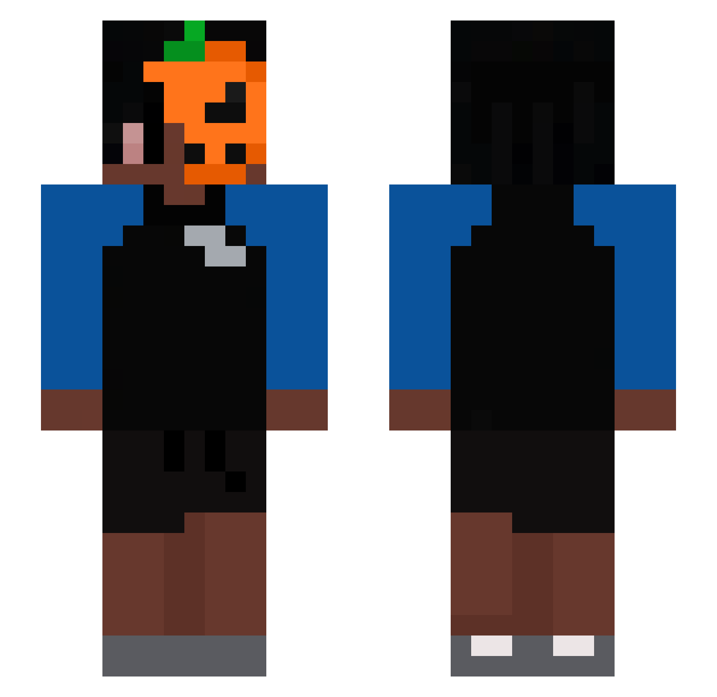ItzzJa3ob4 Minecraft skin, front and back view