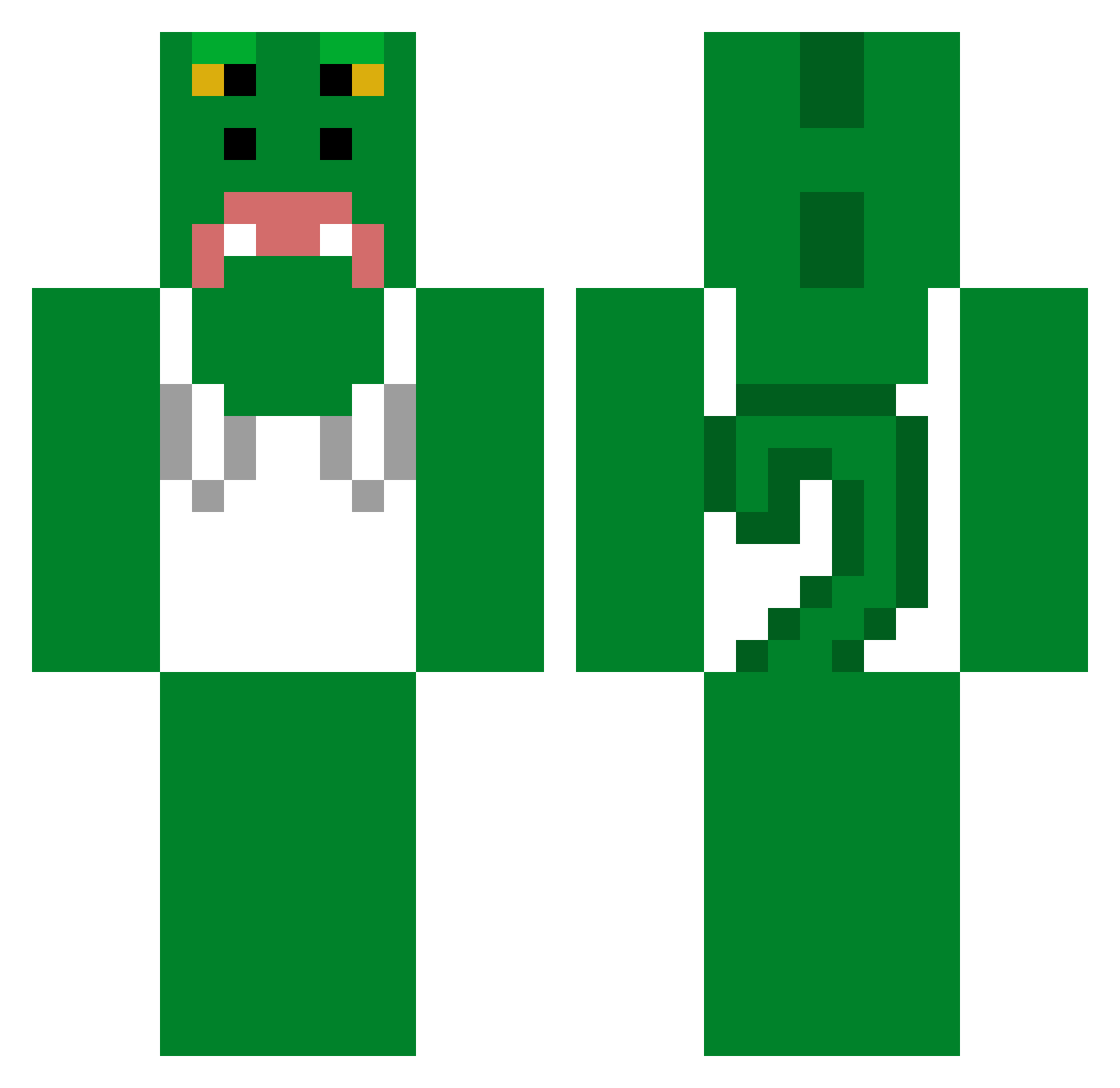 iamdevy Minecraft skin, front and back view