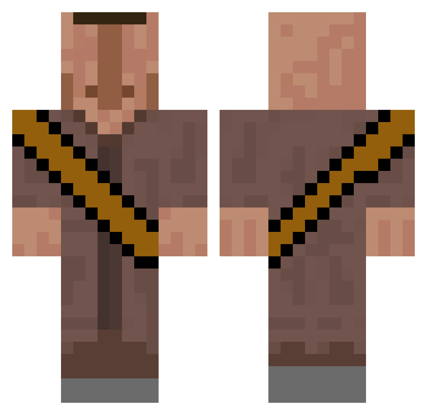 driedvillager1 Minecraft skin, front and back view