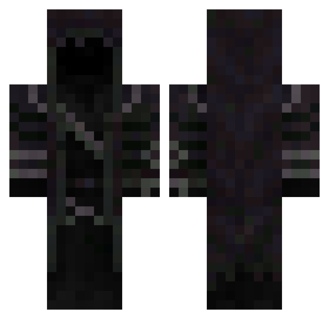 Wyr3xx Minecraft skin, front and back view