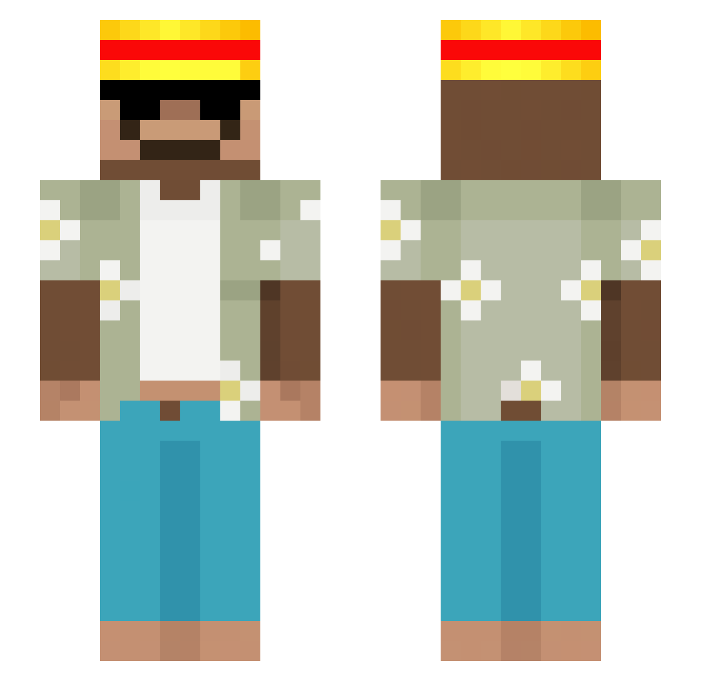 minionek13 Minecraft skin, front and back view