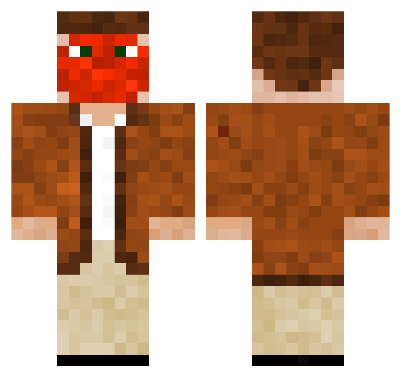 Polypores Minecraft skin, front and back view