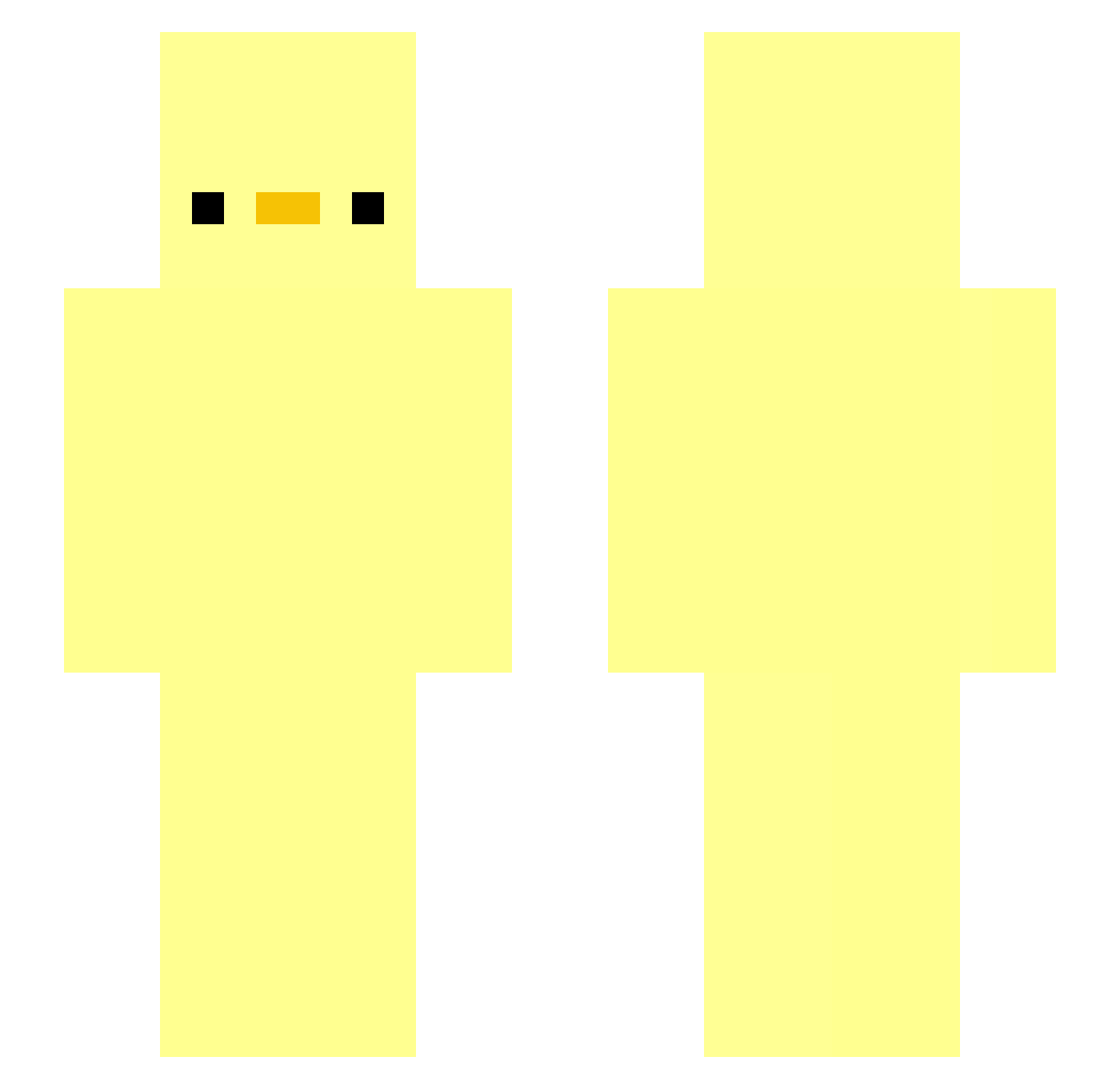 Wziz Minecraft skin, front and back view