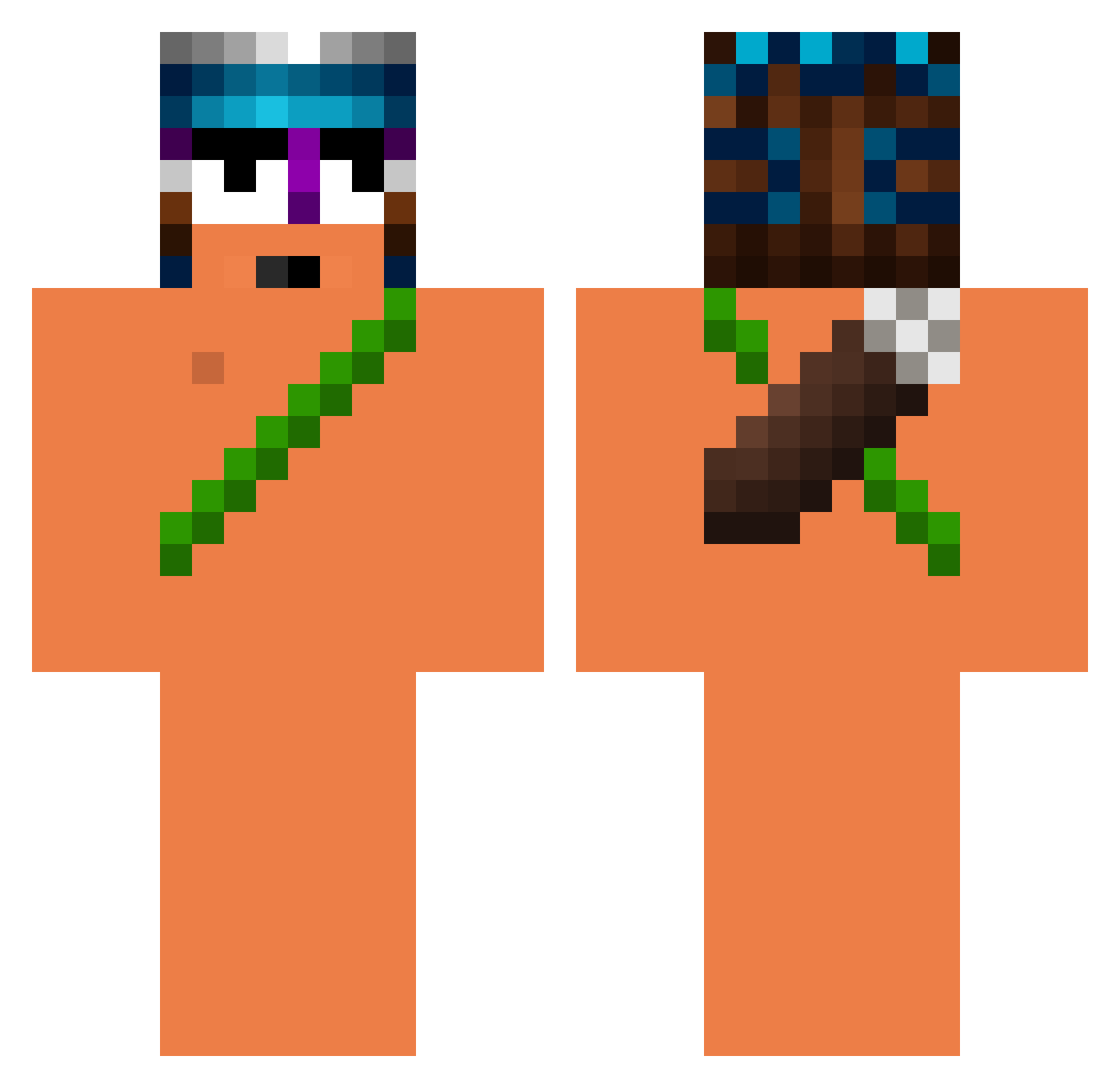 nko Minecraft skin, front and back view
