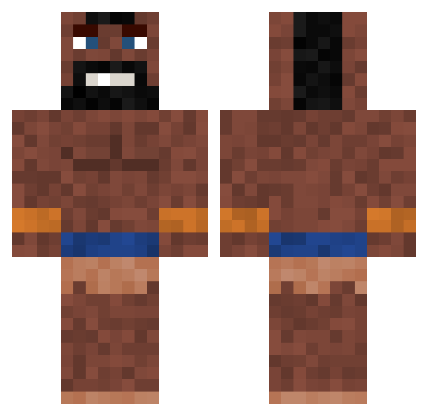 roghider55 Minecraft skin, front and back view