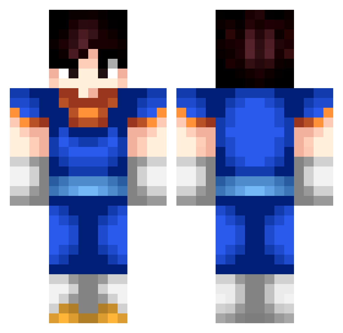 zvtk Minecraft skin, front and back view