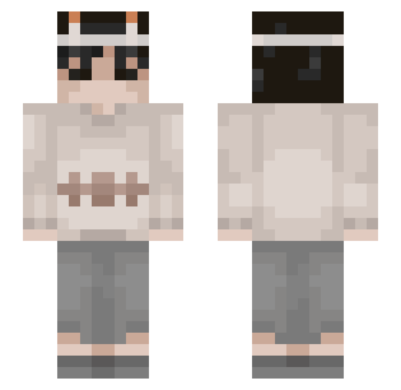 Mr_Limbo Minecraft skin, front and back view