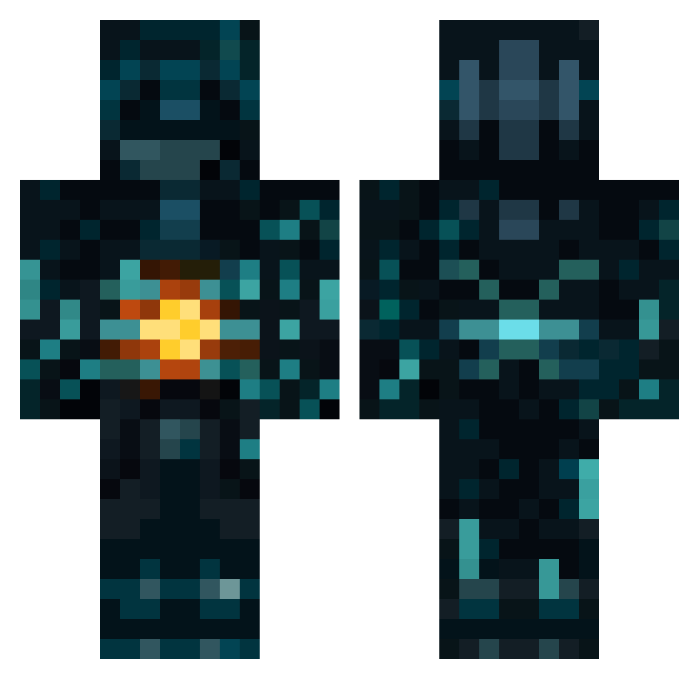 Sonic2345 Minecraft skin, front and back view