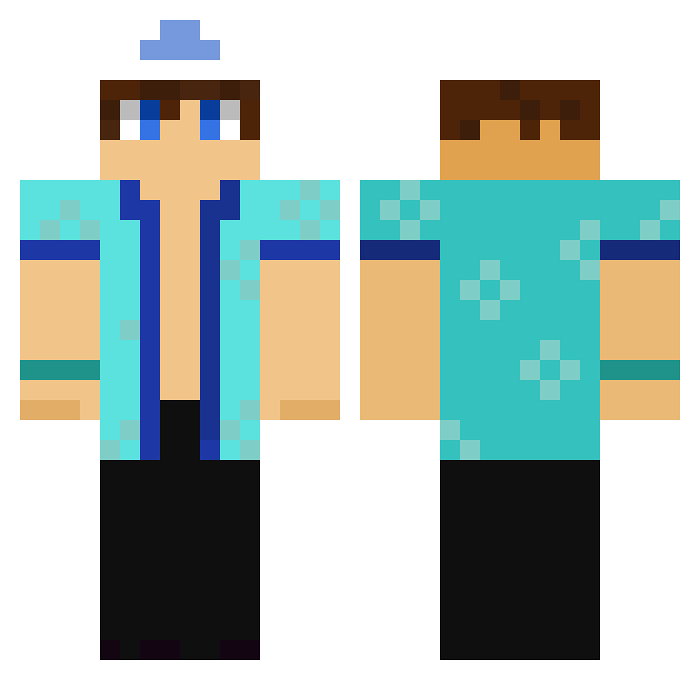 onionskin Minecraft skin, front and back view
