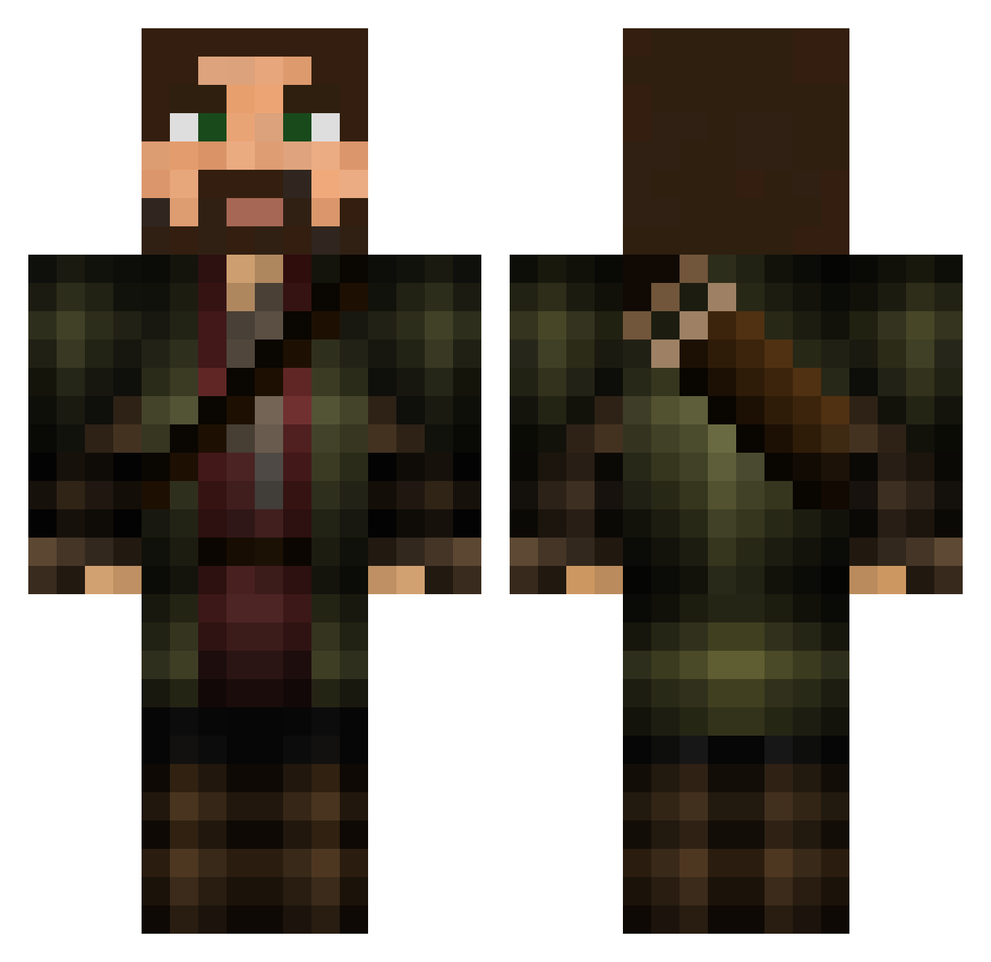 darkemblot Minecraft skin, front and back view