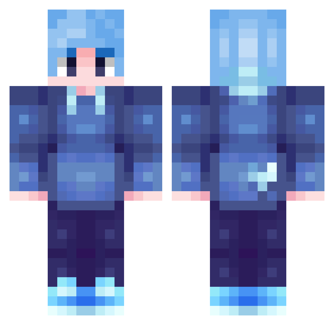 WalterBishop64 Minecraft skin, front and back view