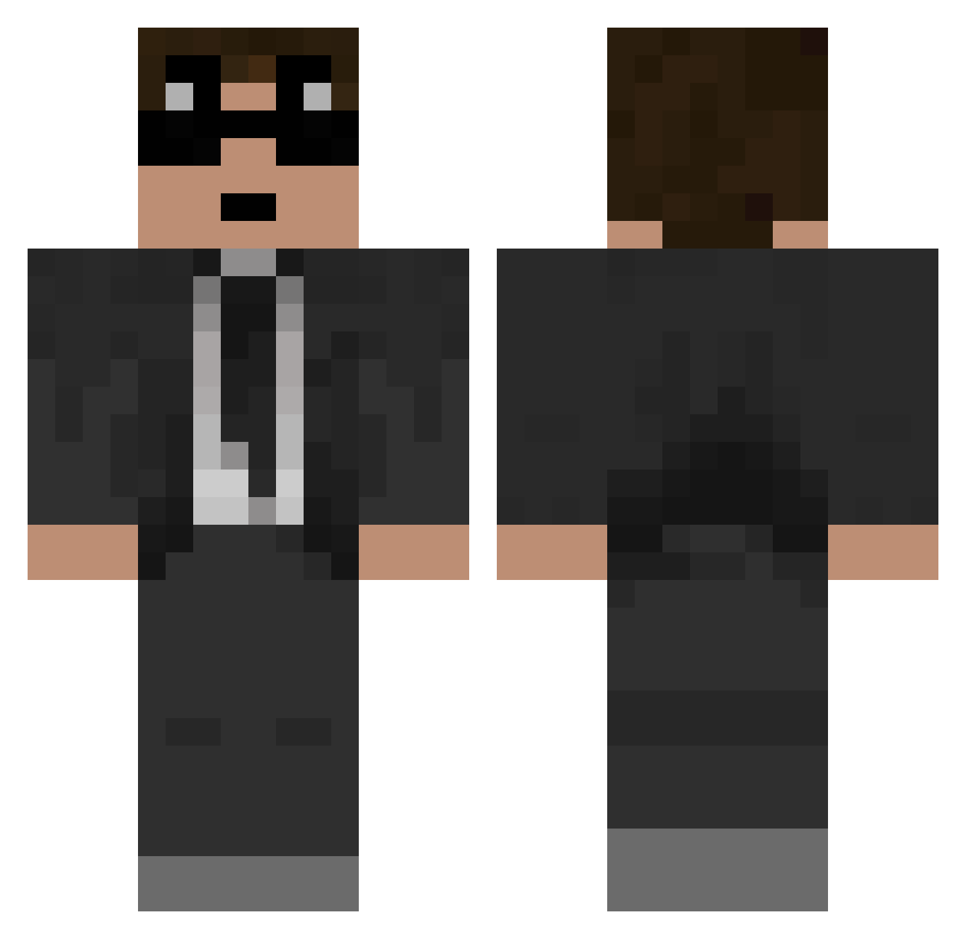 AERONIKHD Minecraft skin, front and back view