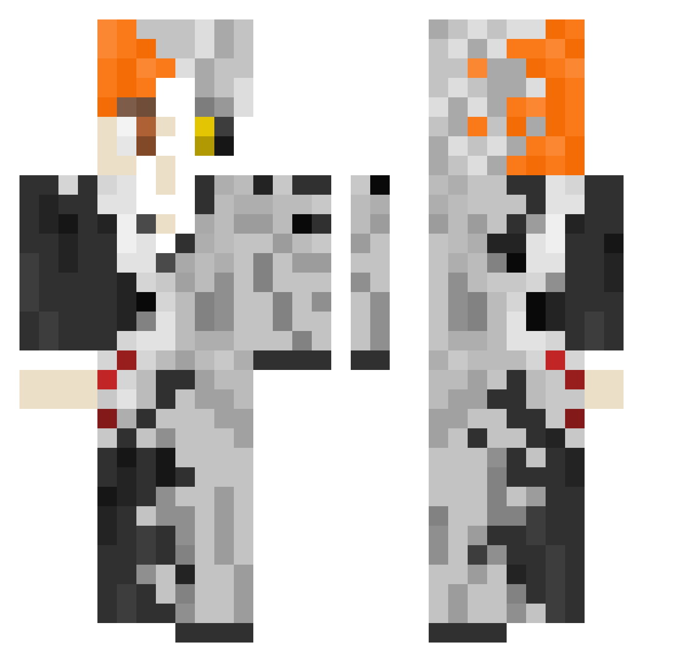 Monkey9038 Minecraft skin, front and back view