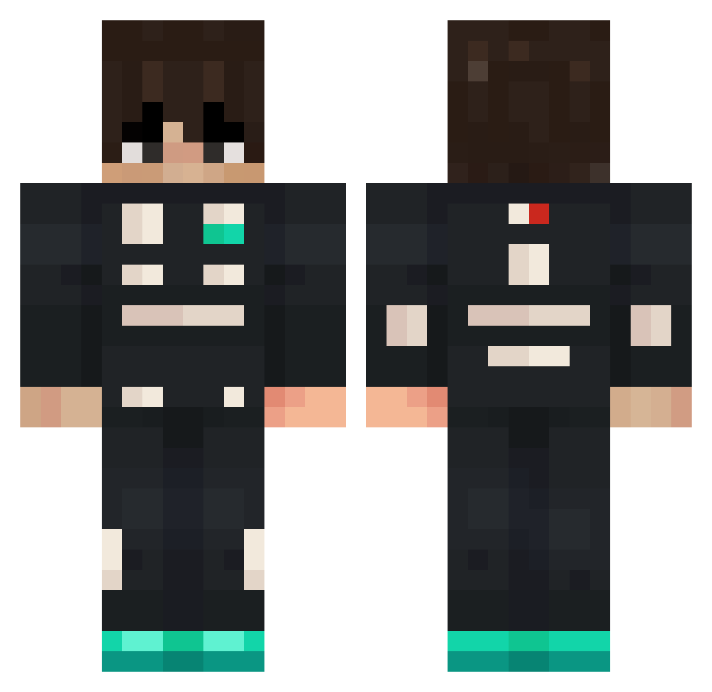 Sxdeya Minecraft skin, front and back view