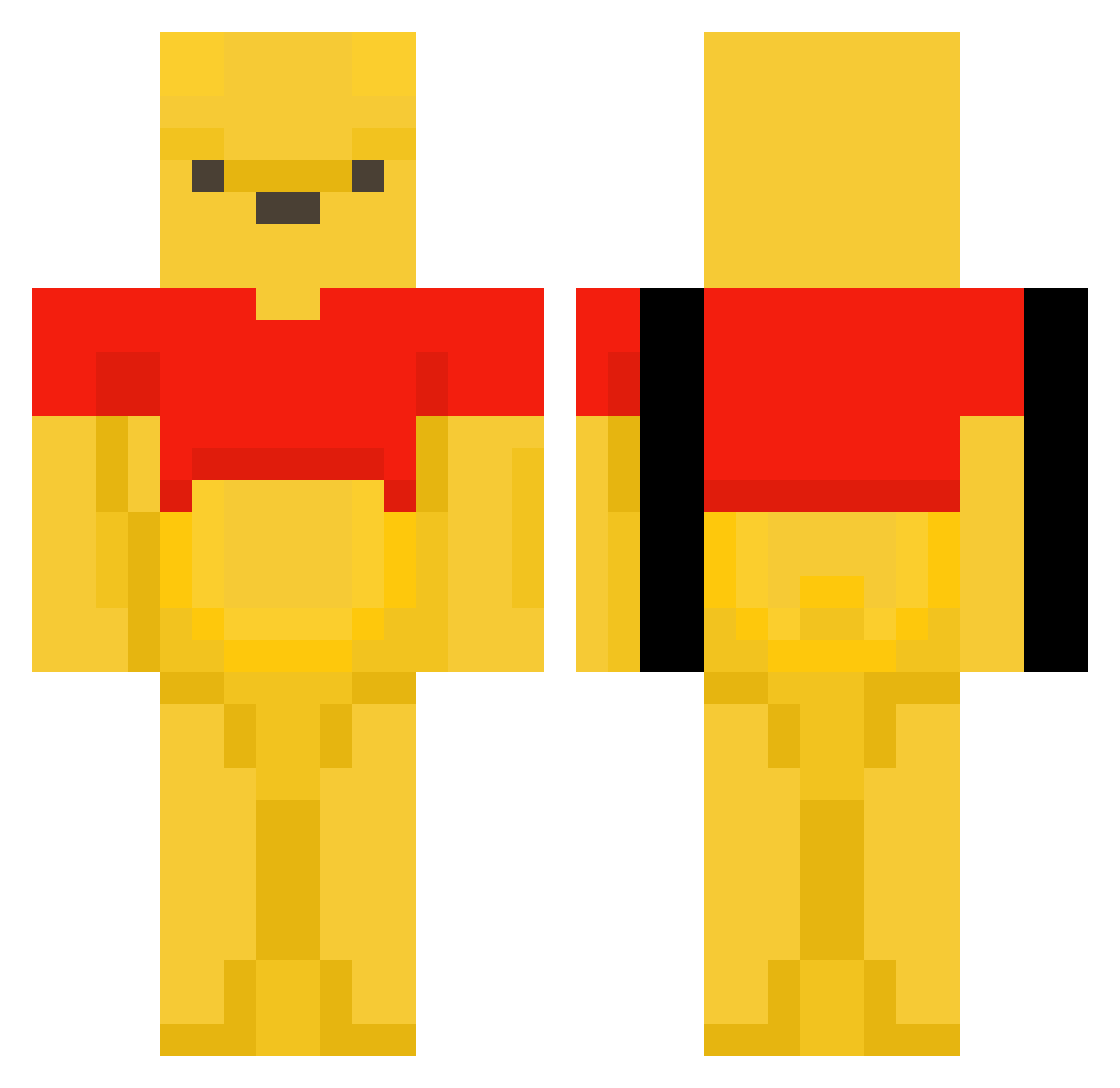JPJD75 Minecraft skin, front and back view