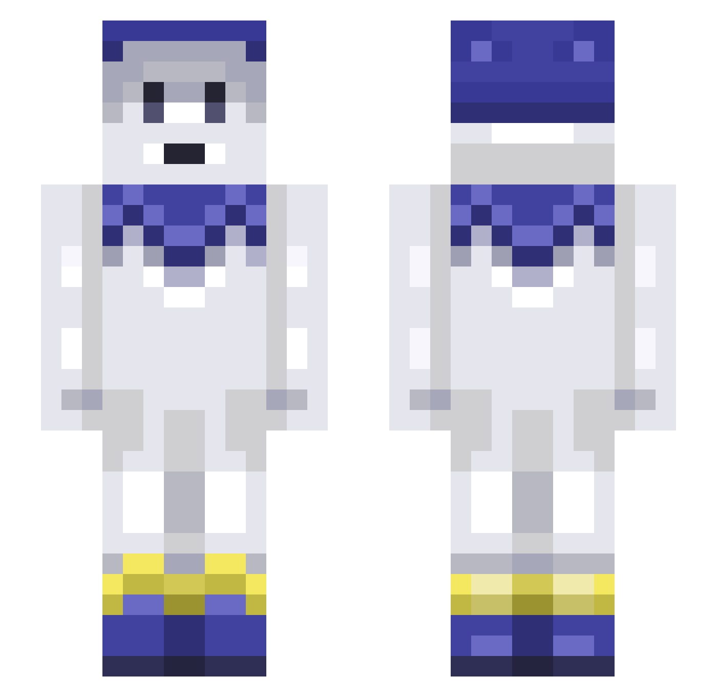 DamSandee Minecraft skin, front and back view